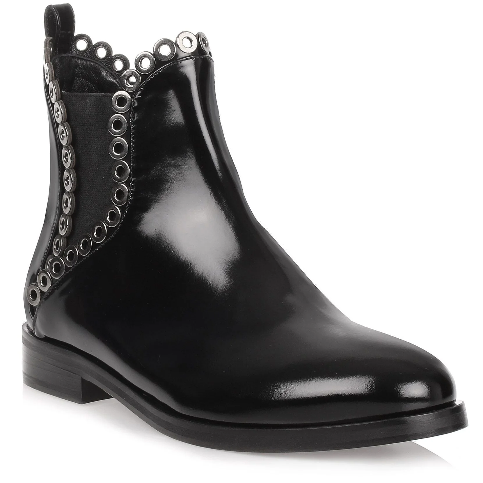 Black shiny calf eyelet Chelsea boot - Image 2