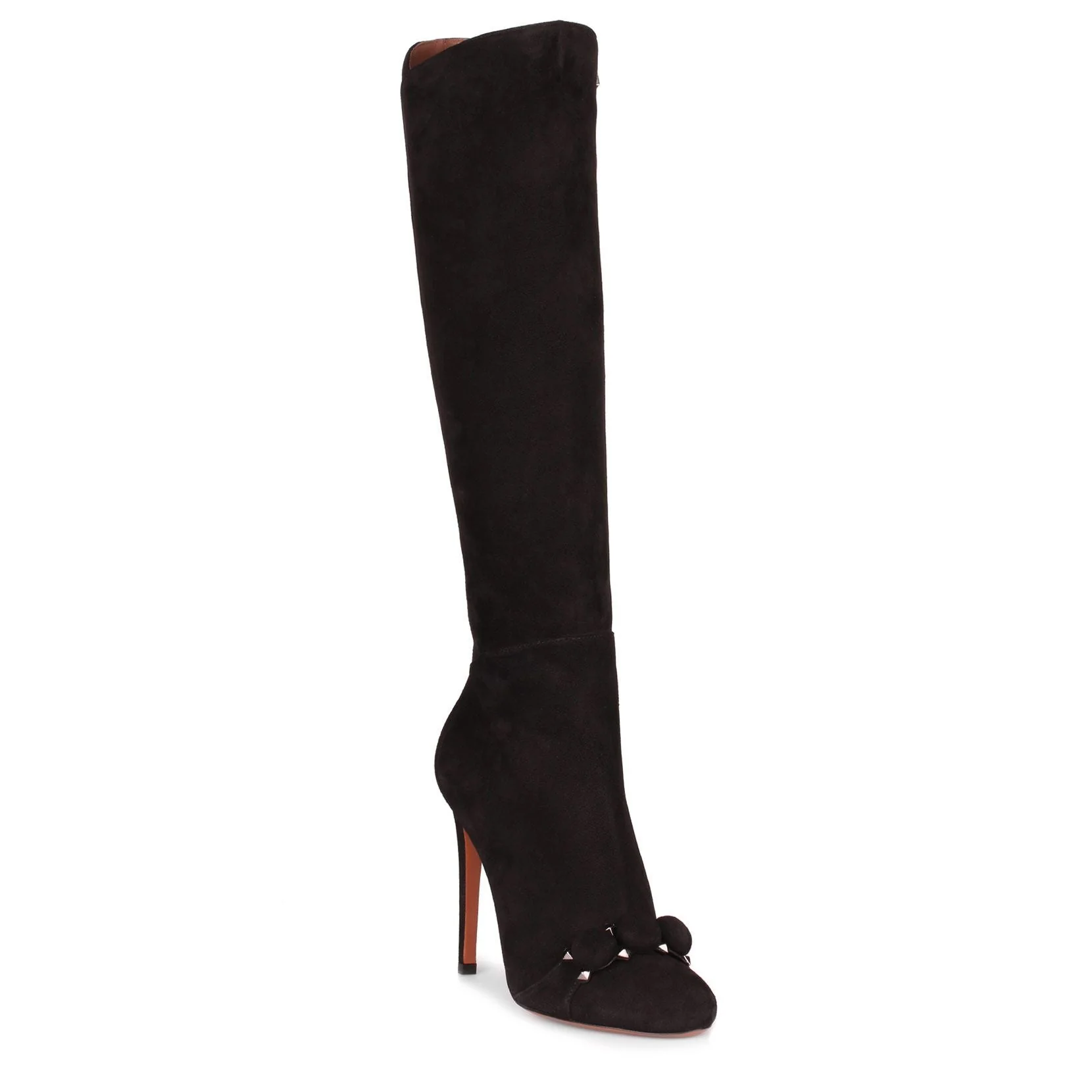 Black suede bombe knee boot - Image 2