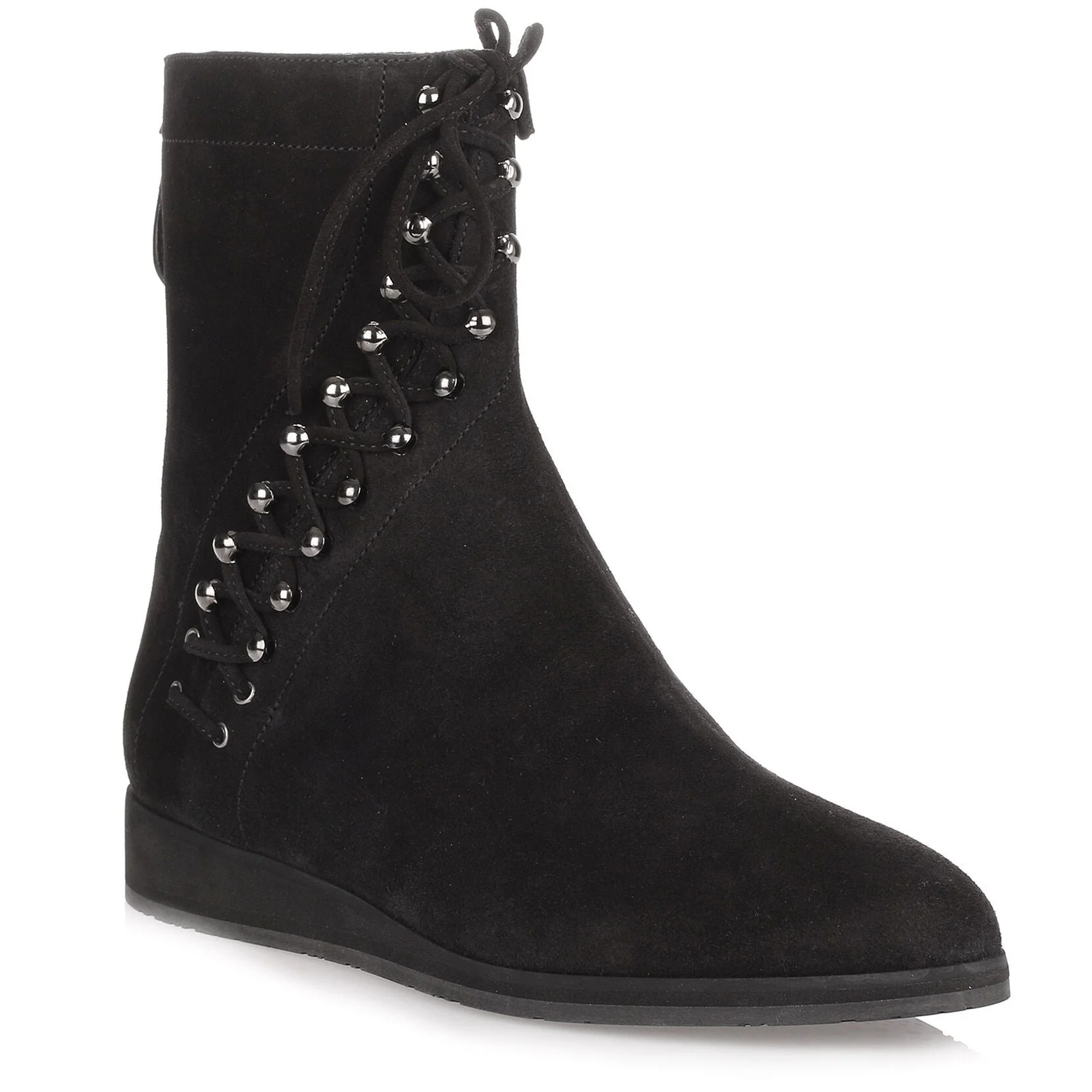 Black suede lace-up ankle boot - Image 2