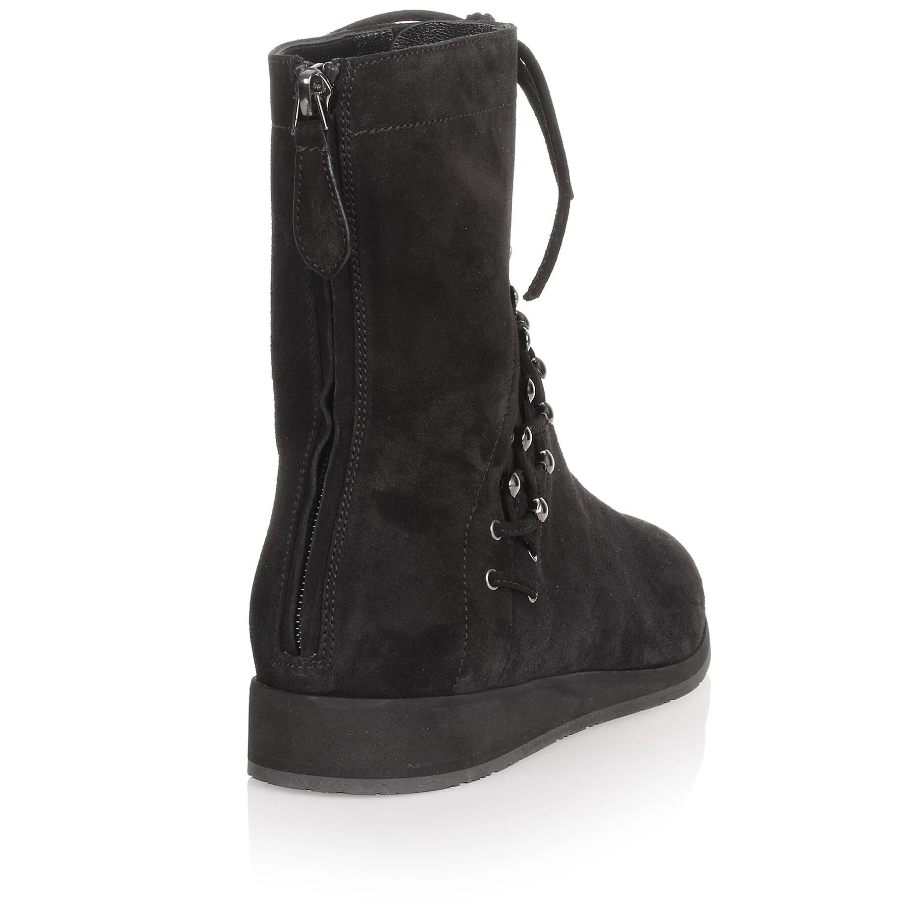 Black suede lace-up ankle boot - Image 3