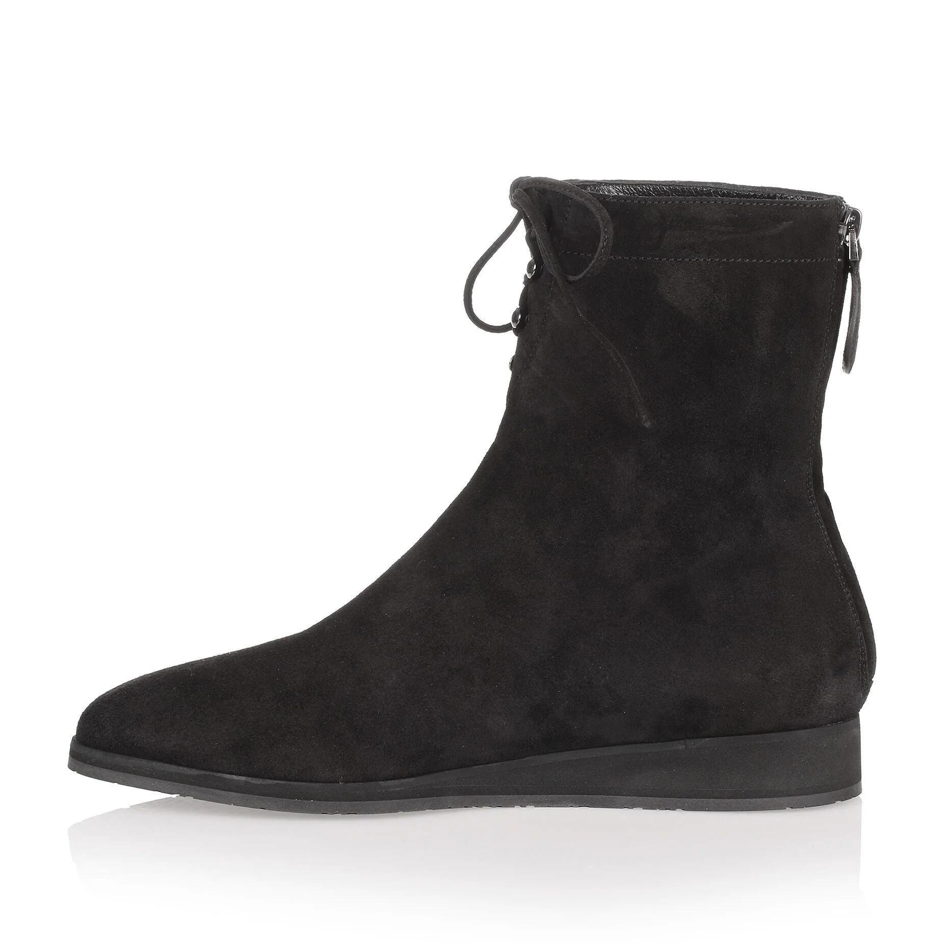 Black suede lace-up ankle boot - Image 4