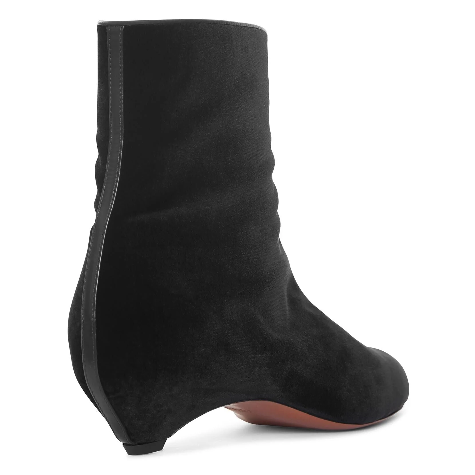Black velvet pointed boots - Image 3