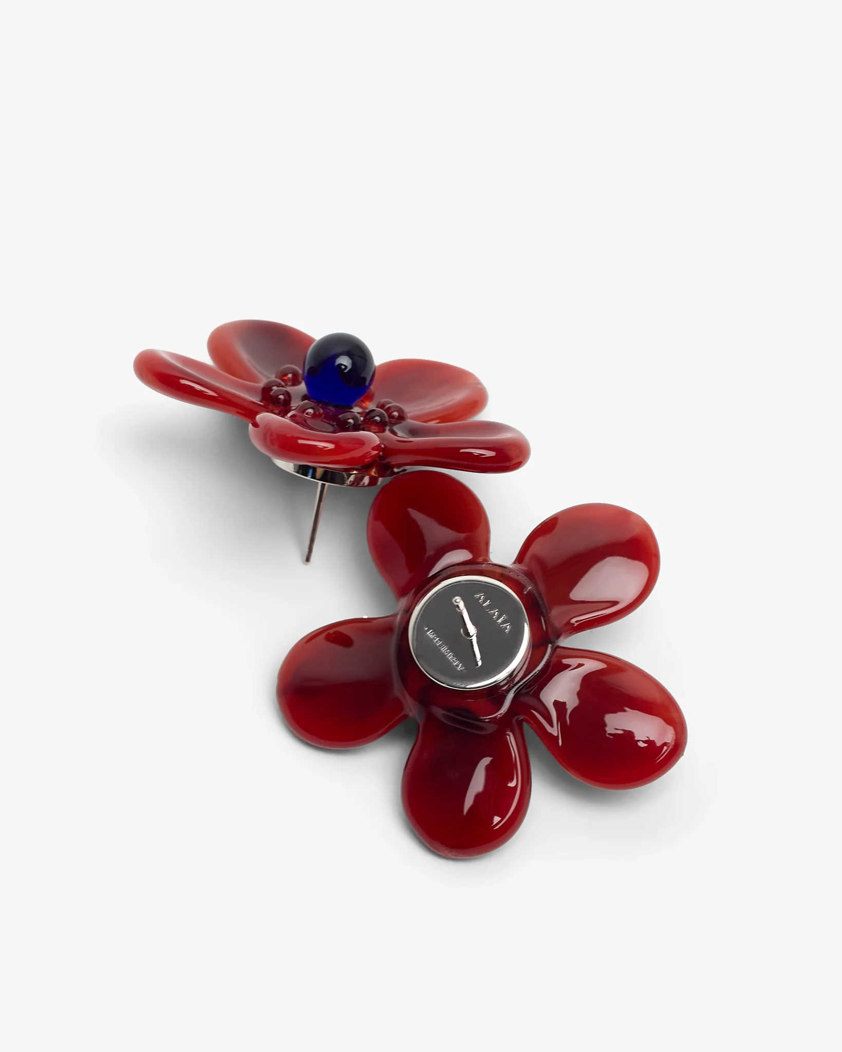 Bloom red glass earrings - Image 2