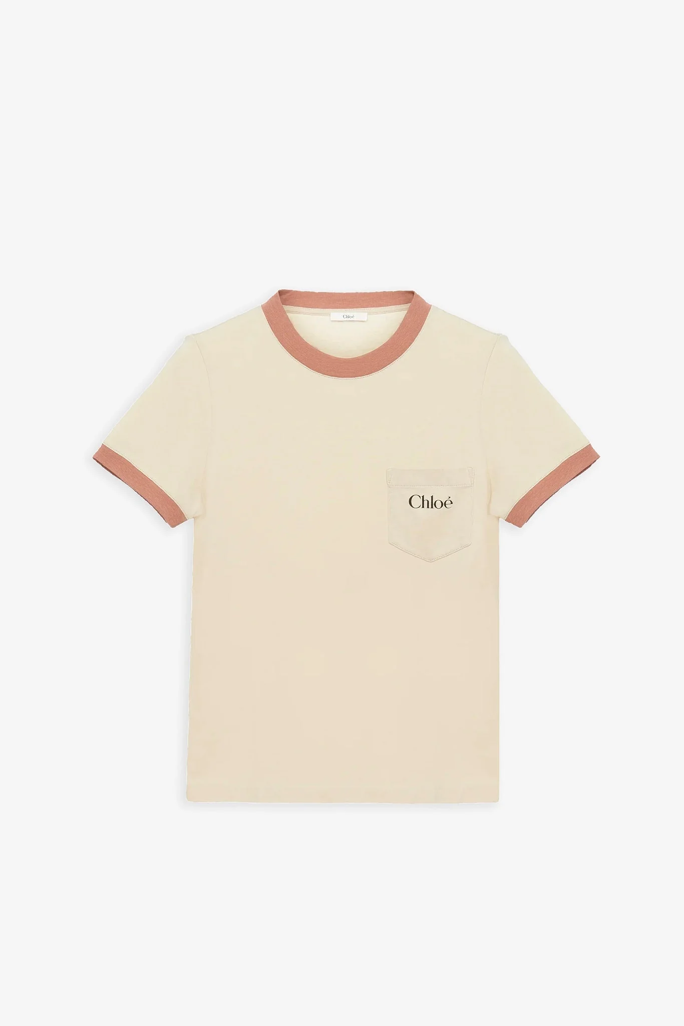 Blossom beige cotton logo t-shirt