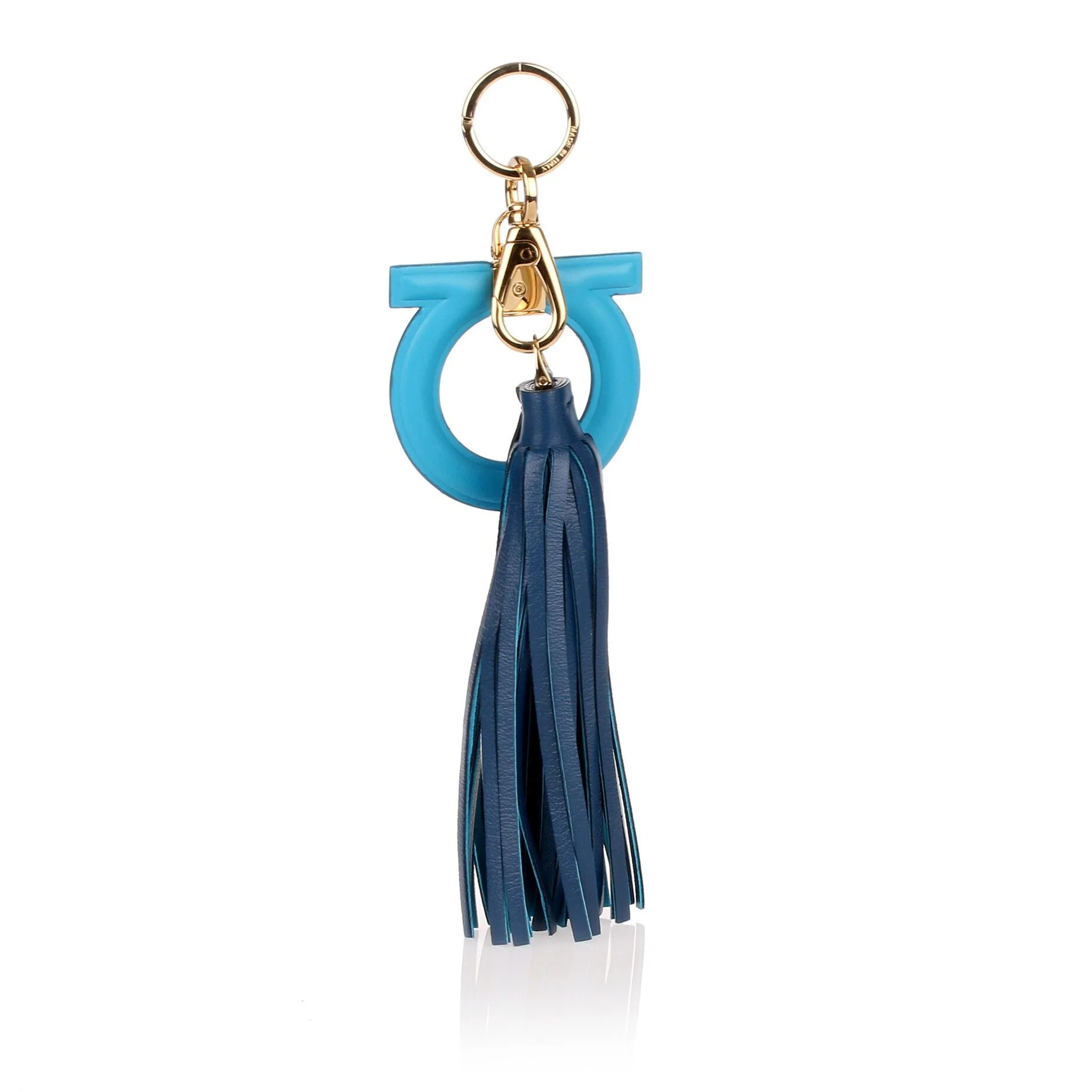 Blue leather Gancio keyring - Image 2