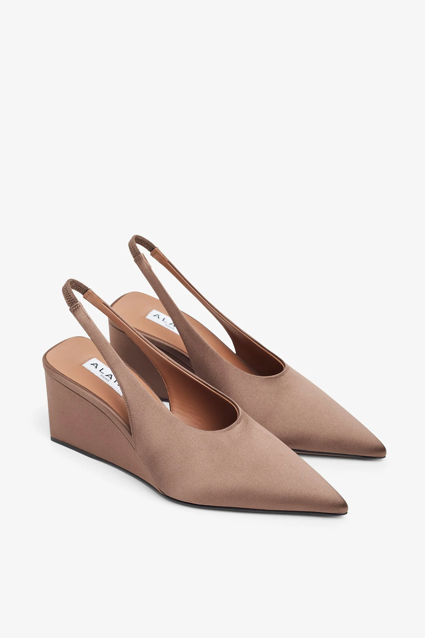 Blush 90 satin slingback wedges - Image 4