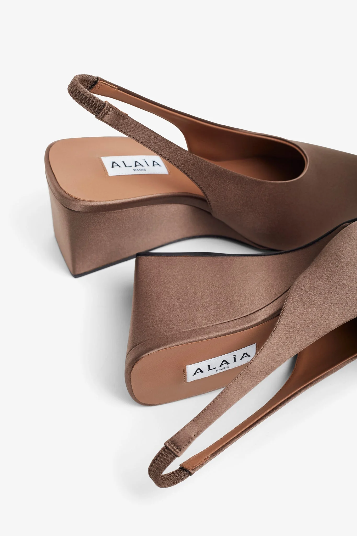 Blush 90 satin slingback wedges - Image 6