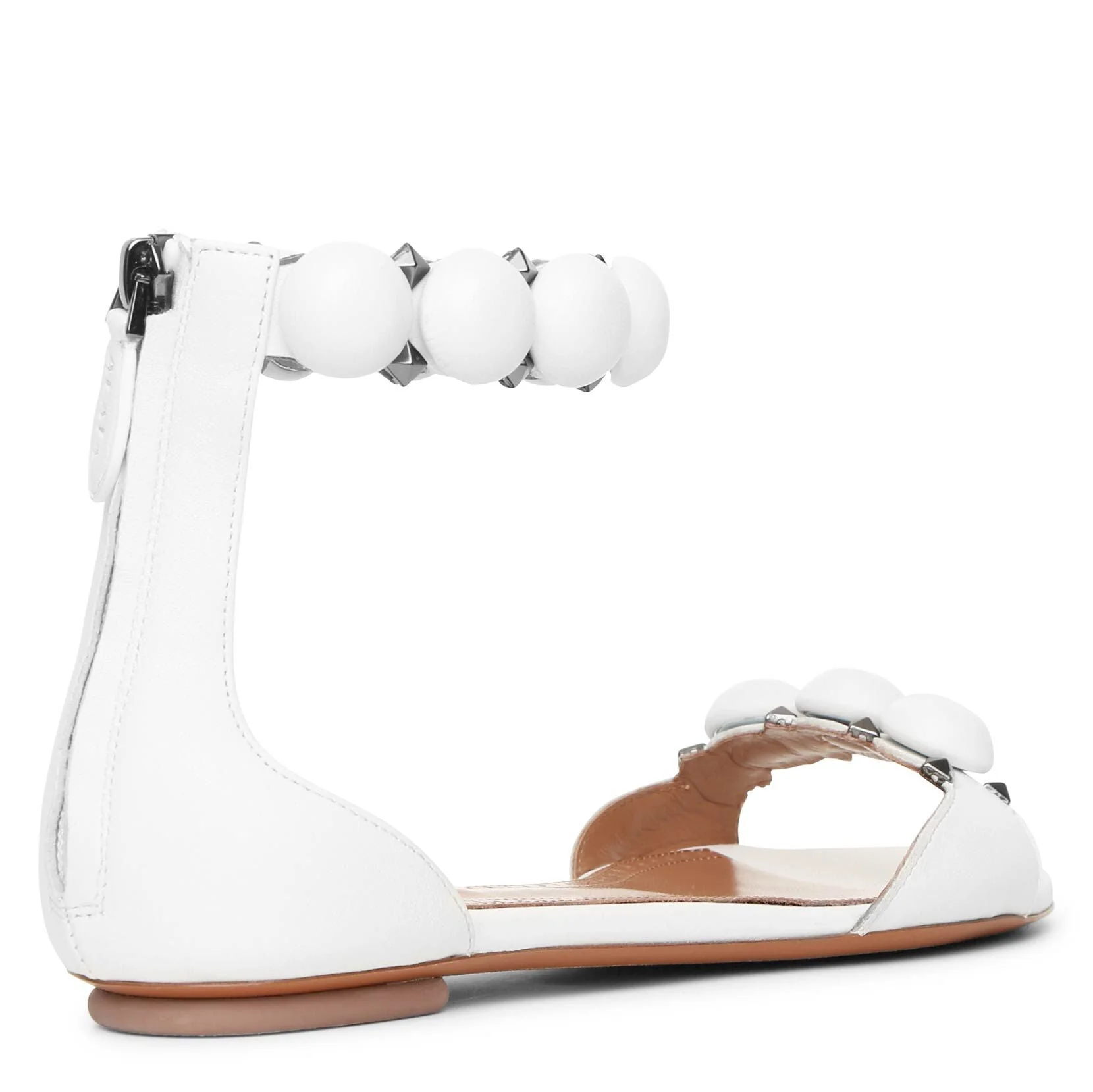 Bombe white calf leather flat sandals - Image 3