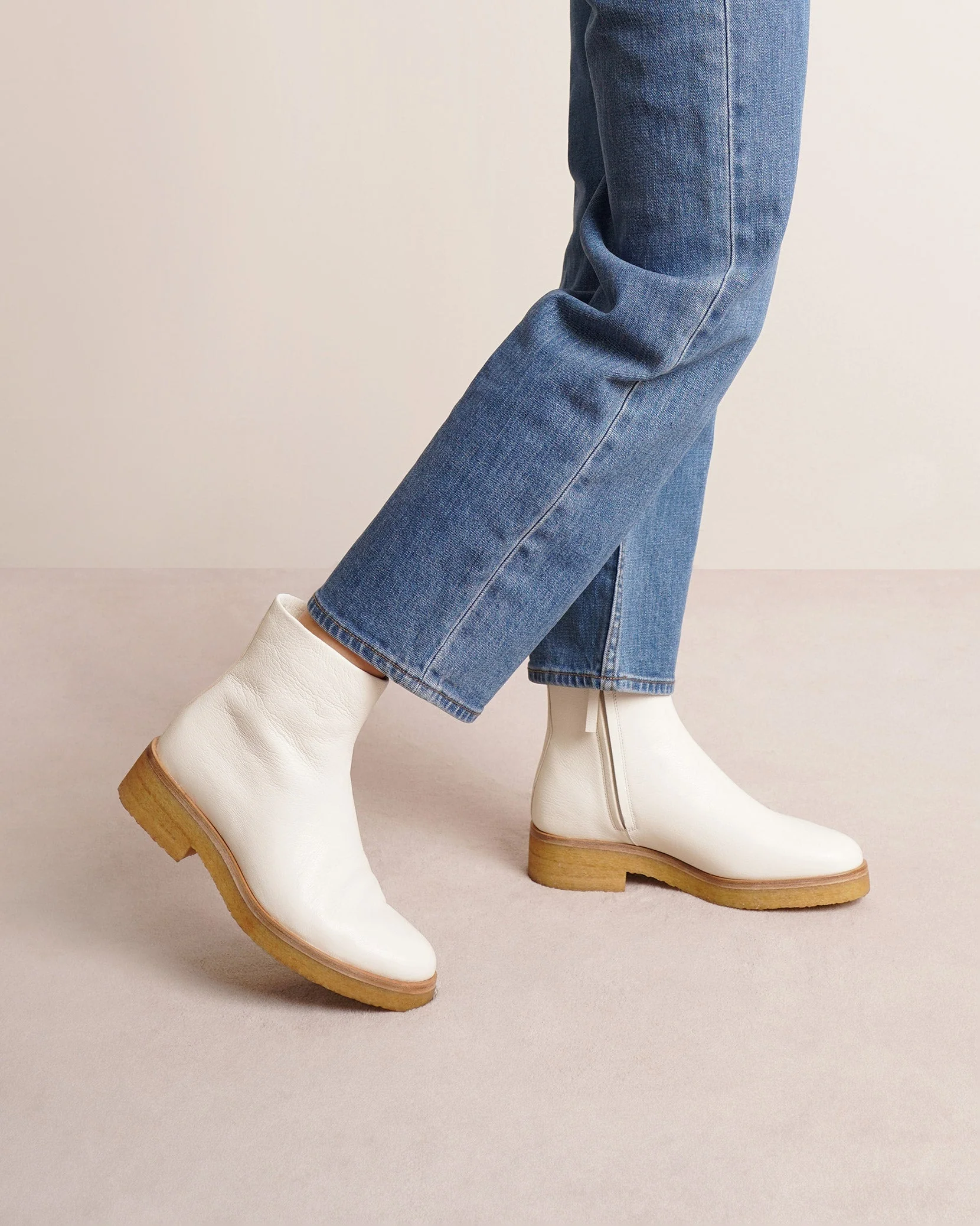 Boris white leather boots - Image 2