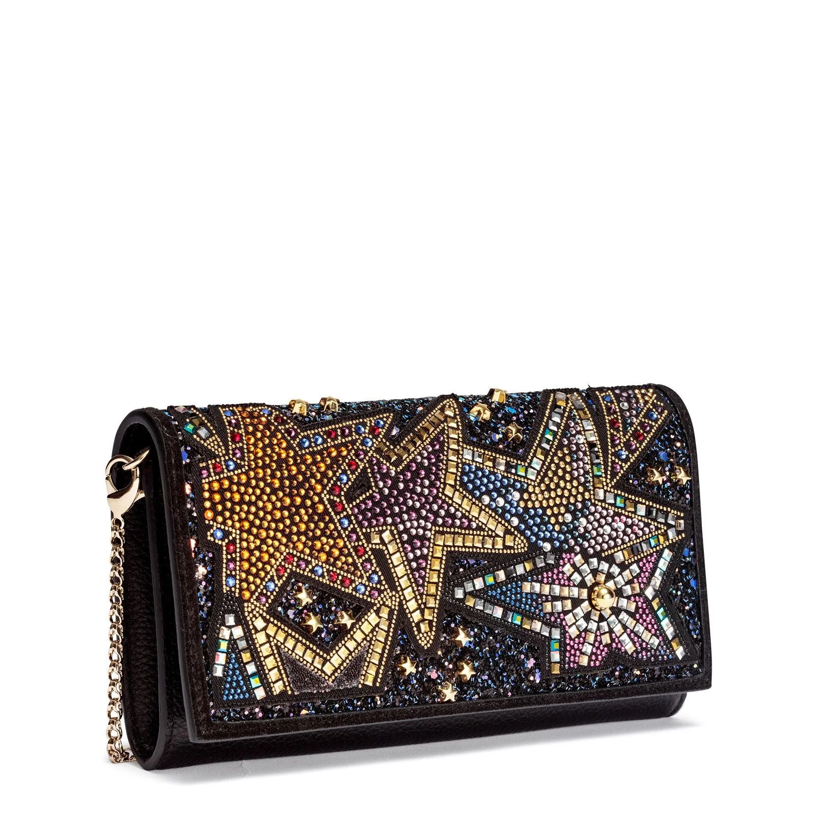 Boudoir beaded black leather chain wallet - Image 2