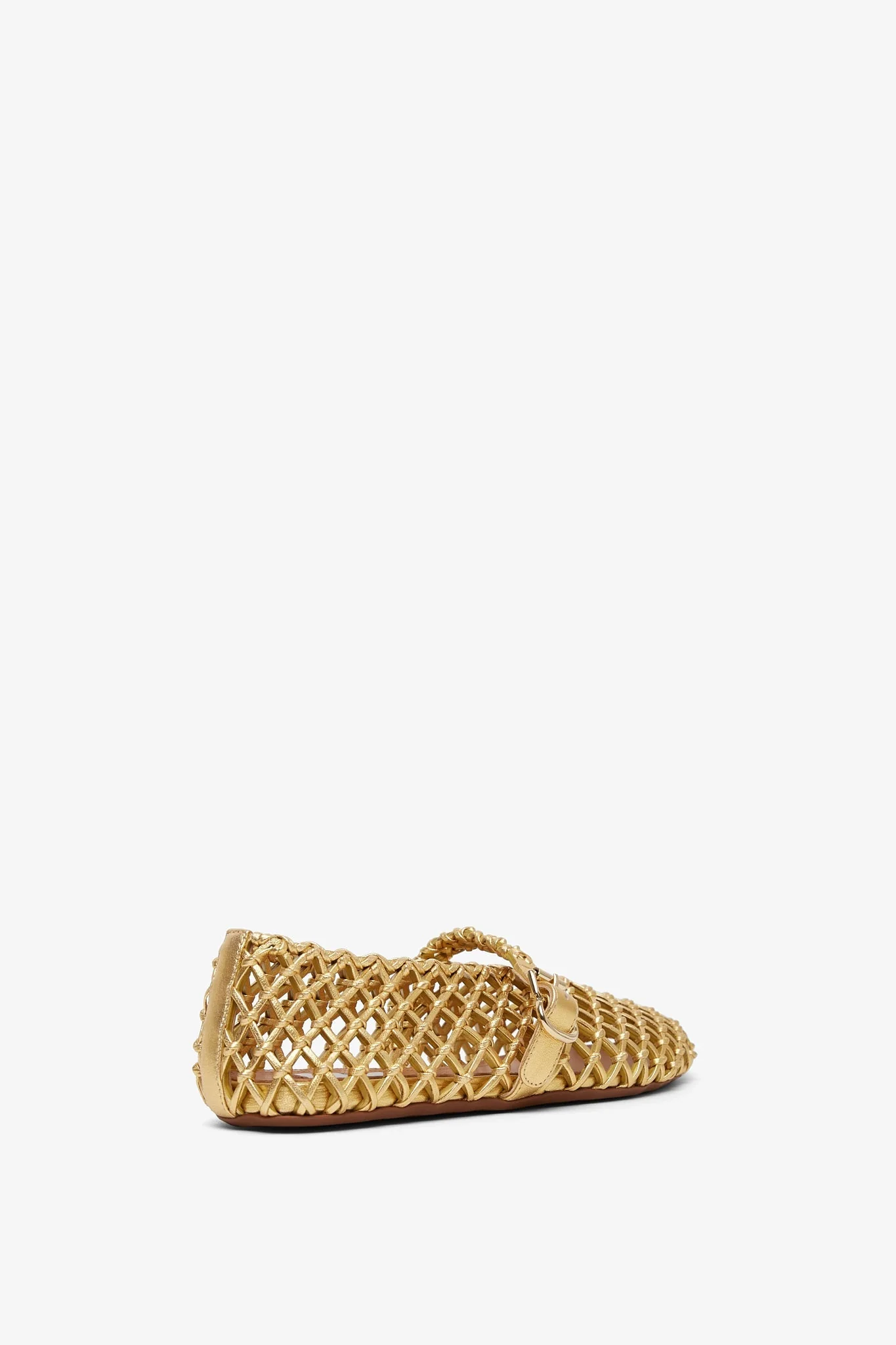 Braided gold leather ballet flats - Image 2