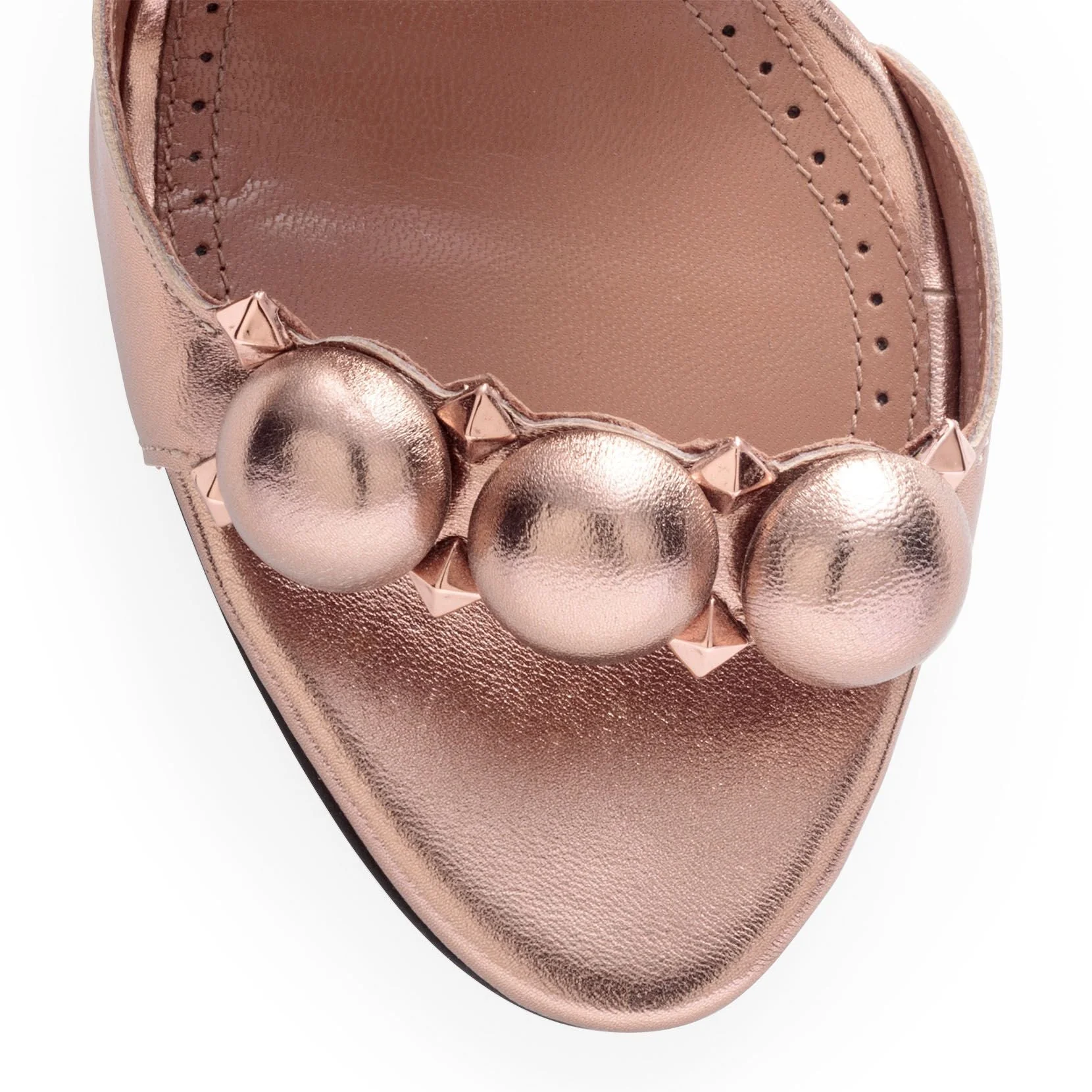 Bronze metallic leather bomb sandals - Image 4