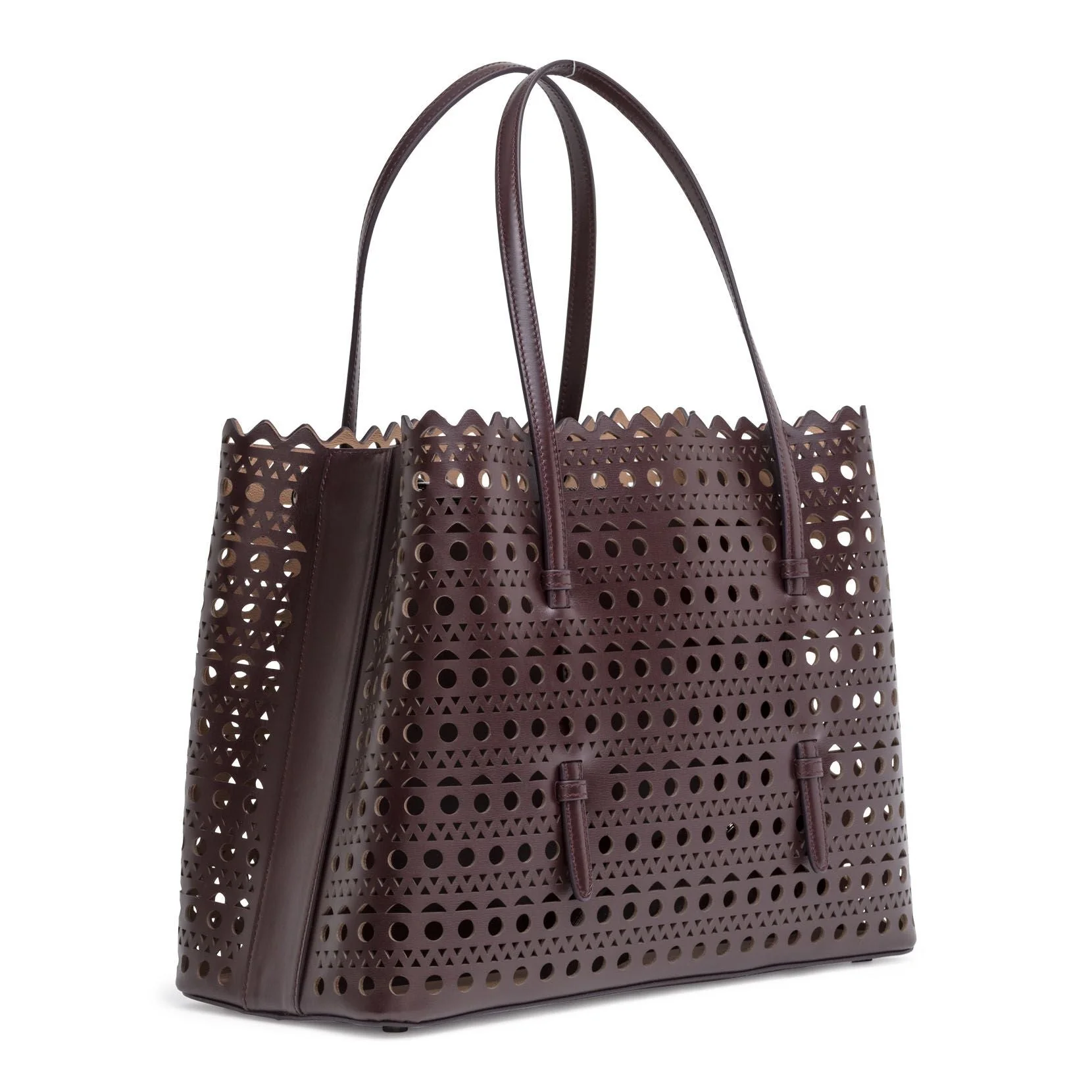 Brown laser cut tote bag - Image 2