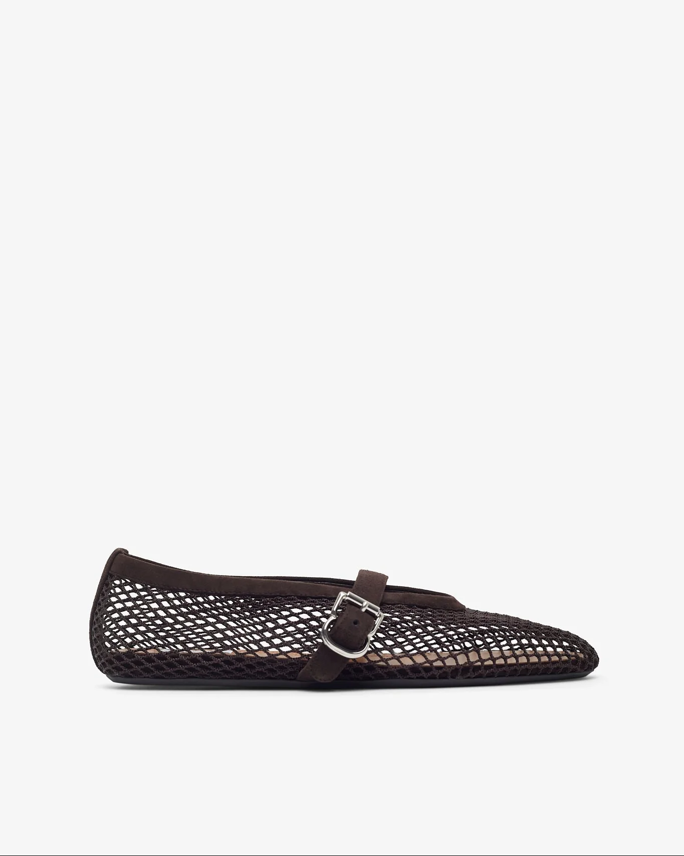 Brown mesh ballet flats