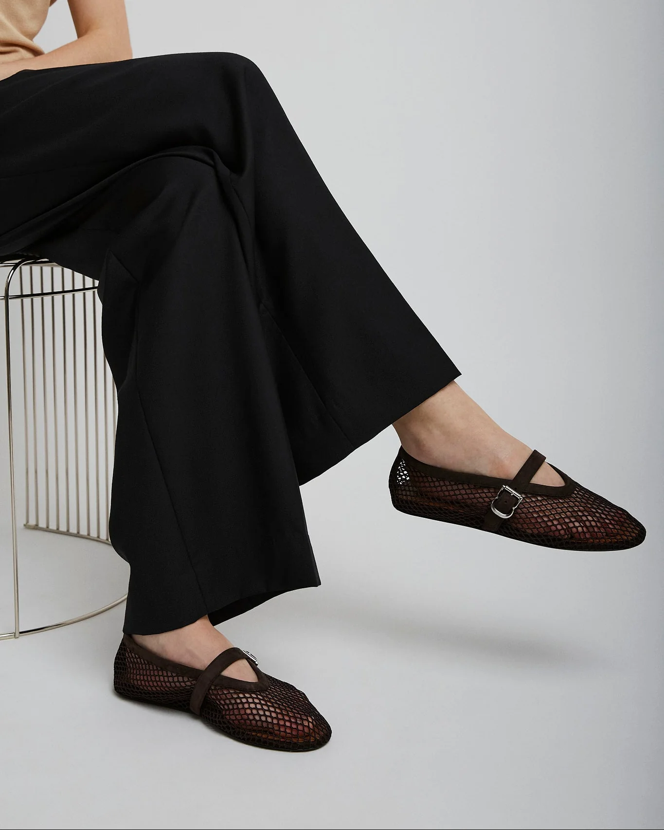 Brown mesh ballet flats - Image 2