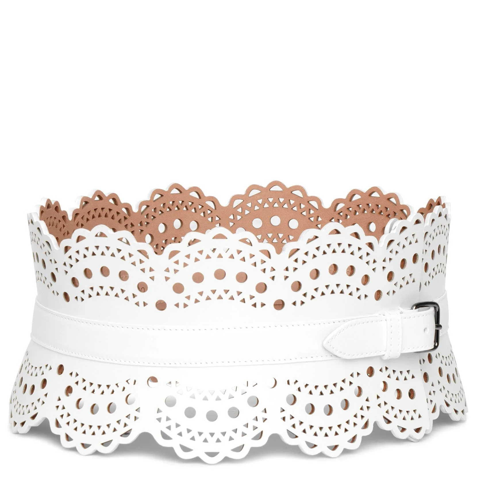 Bustier 120 white leather corset belt - Image 3