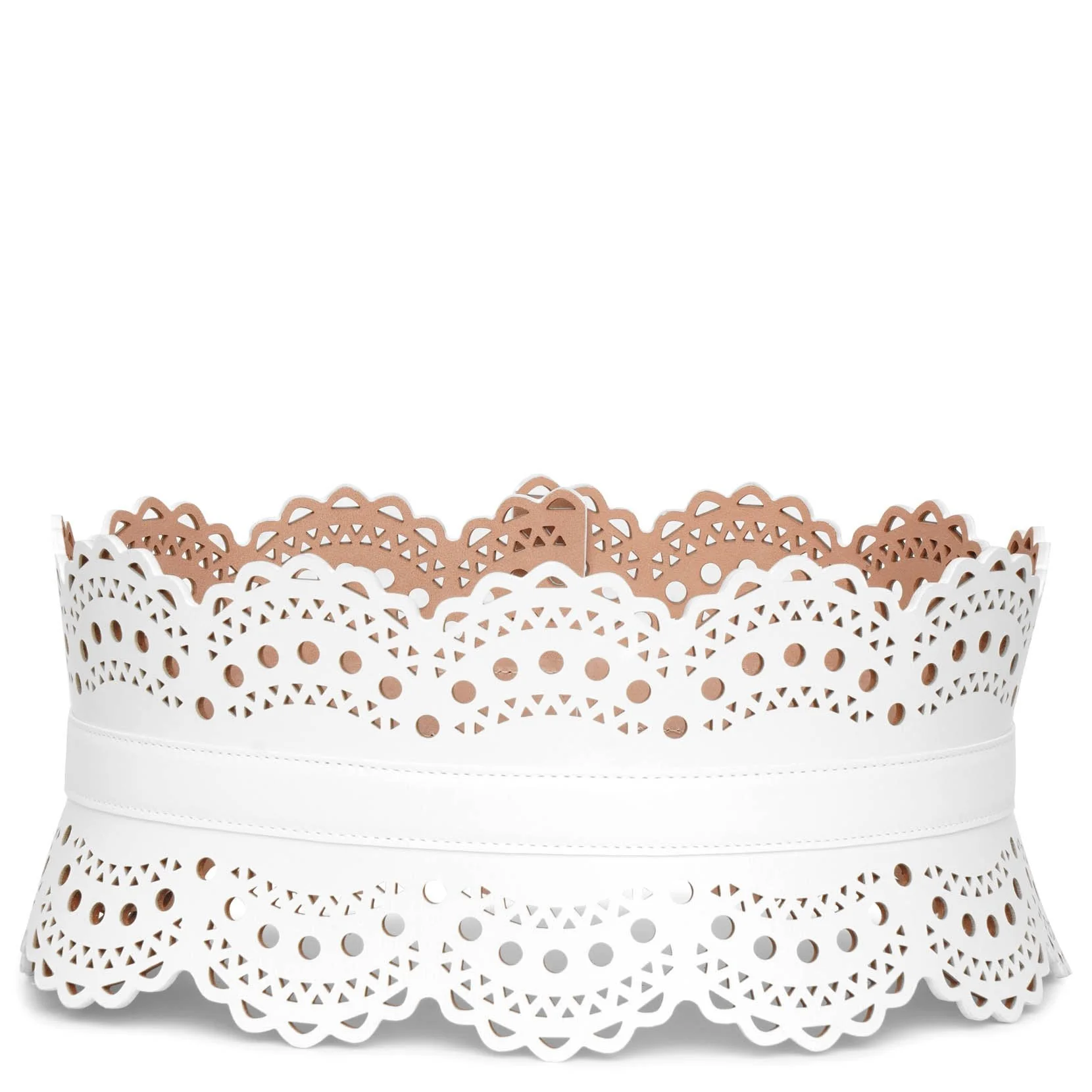 Bustier 120 white leather corset belt - Image 4