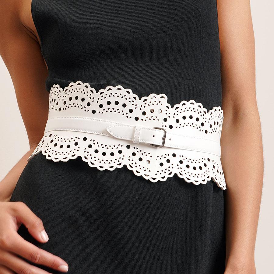 Bustier 120 white leather corset belt - Image 6