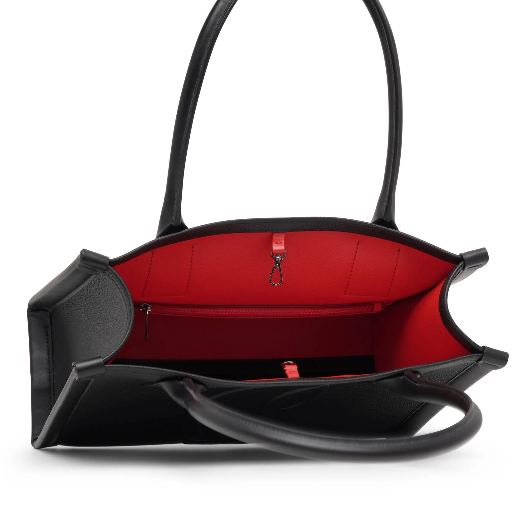 By my side E/W black leather tote bag - Image 5
