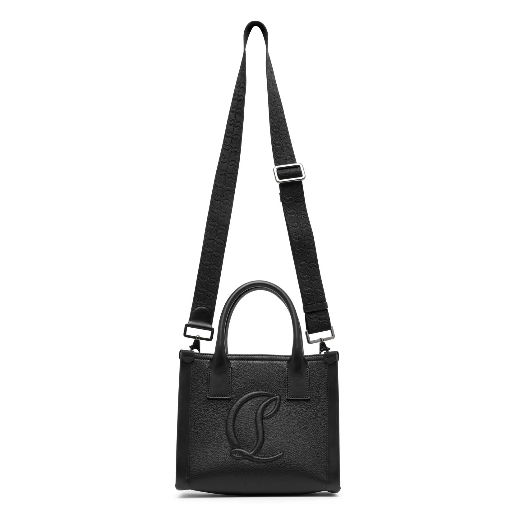 By my side E/W mini black leather tote bag - Image 3