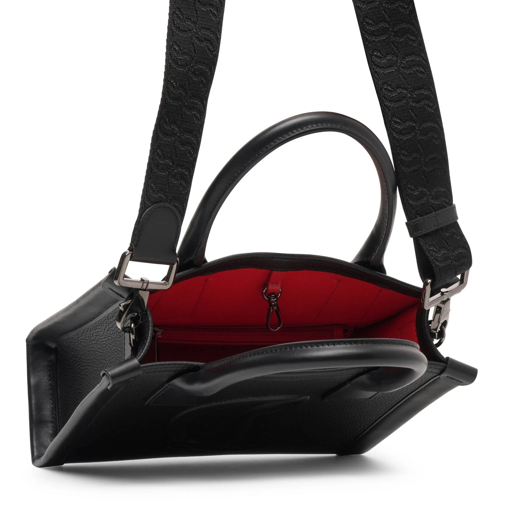 By my side E/W mini black leather tote bag - Image 6
