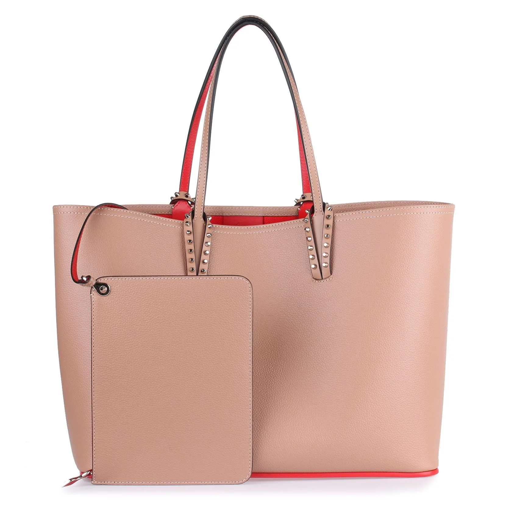 Cabata beige leather tote bag - Image 3