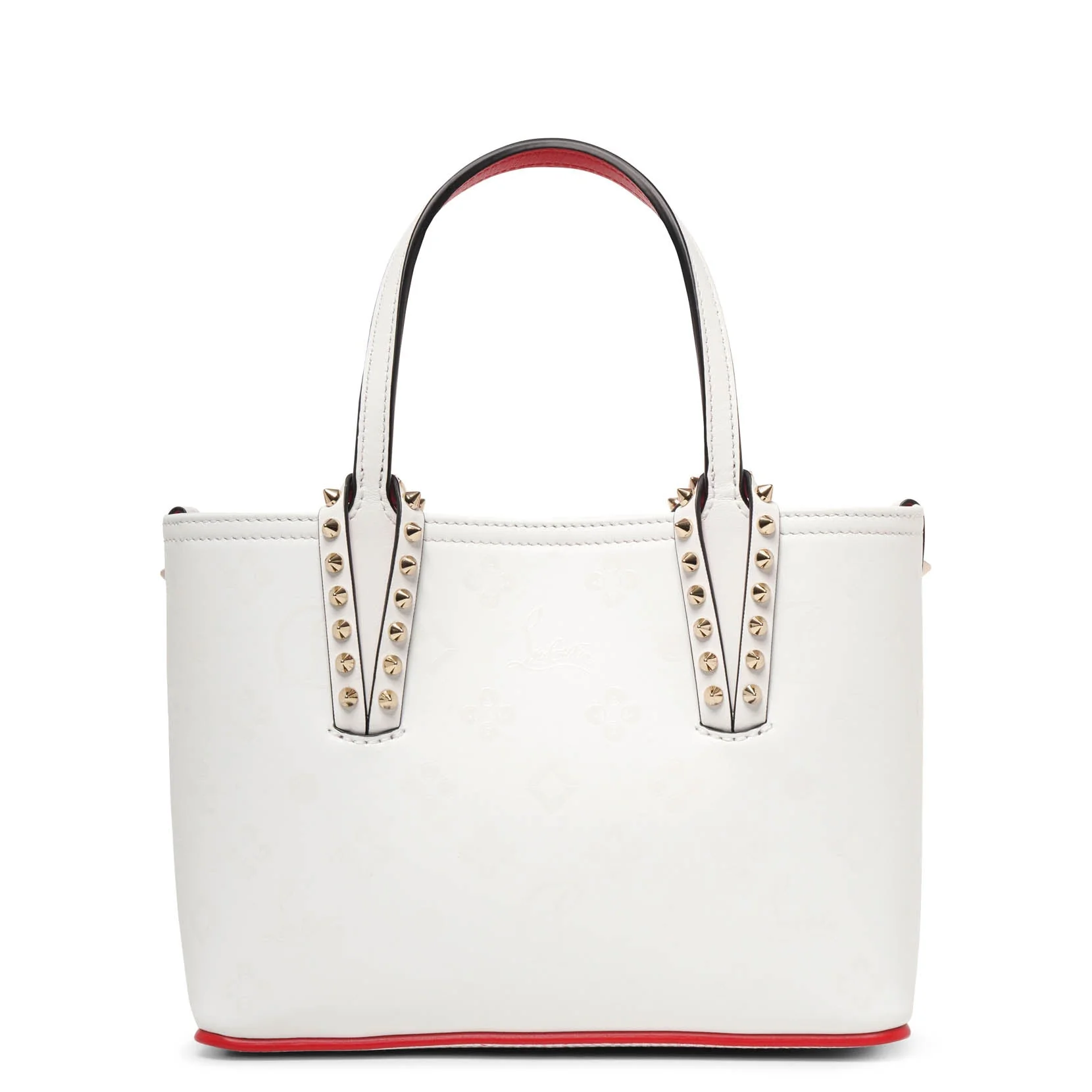 Cabata E/W mini loubinthesky white tote bag