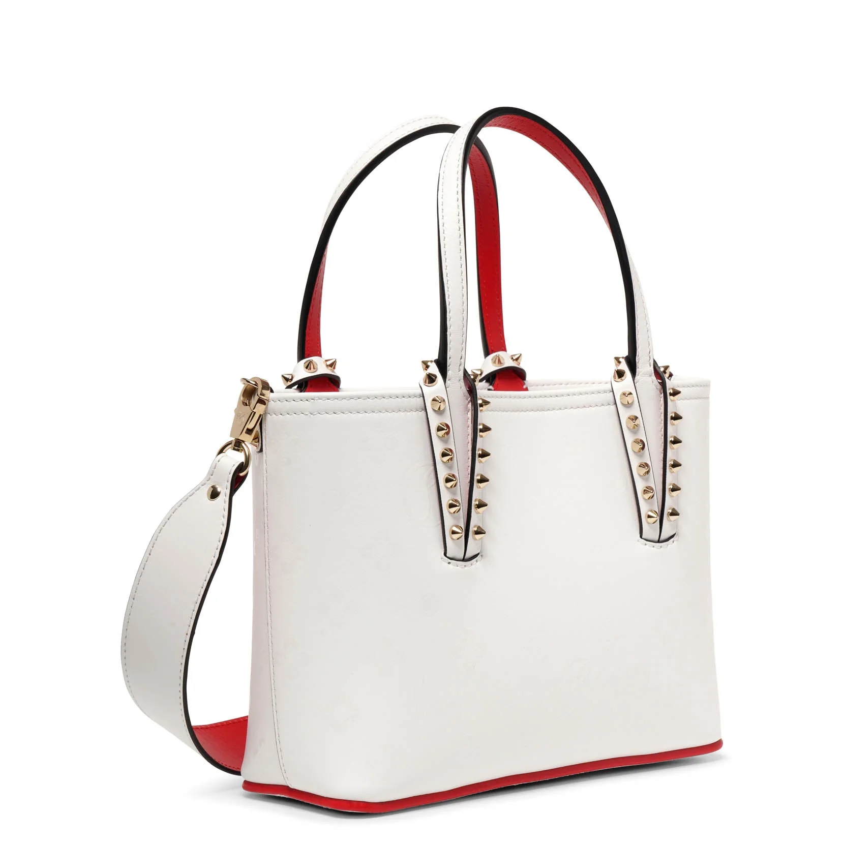 Cabata E/W mini loubinthesky white tote bag - Image 3