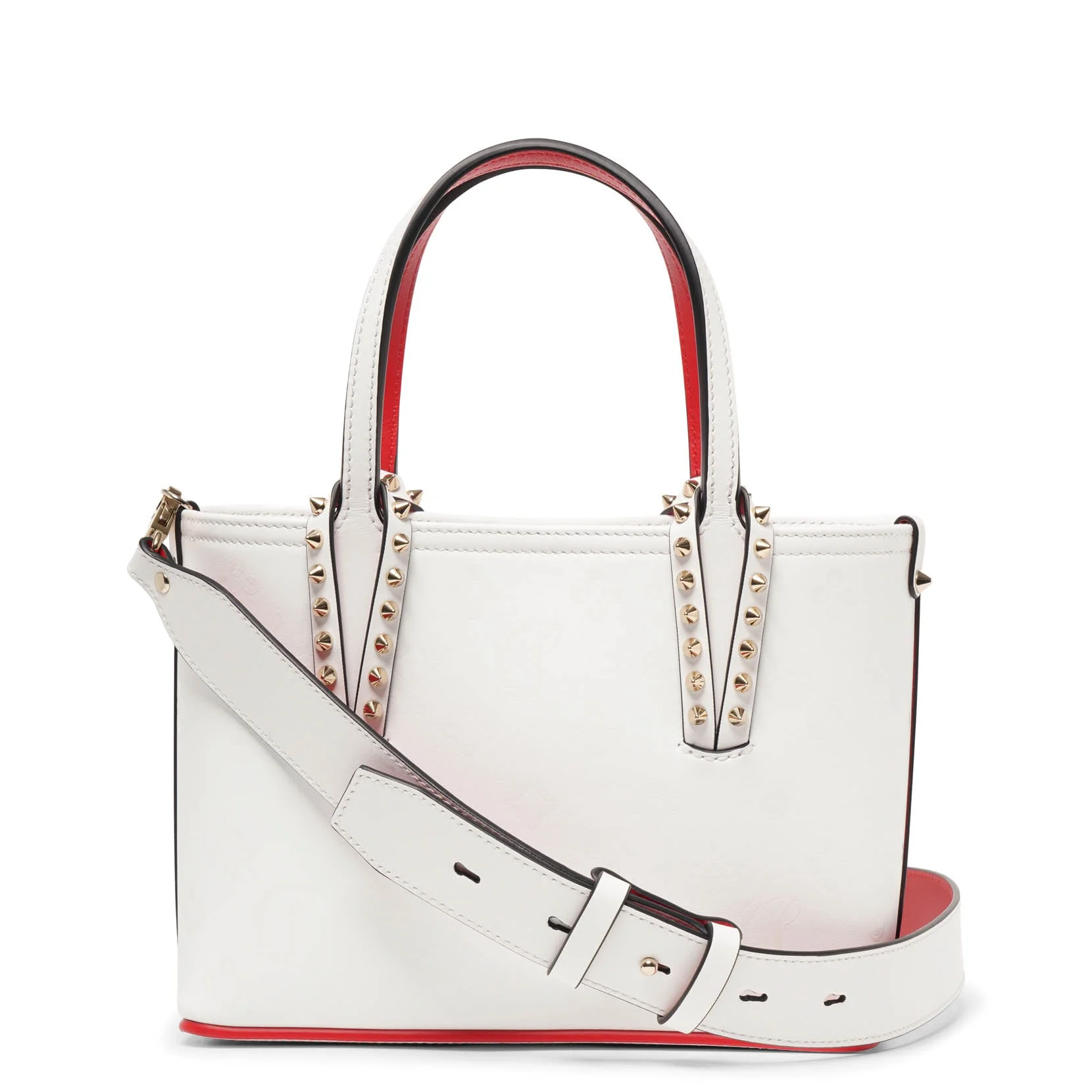 Cabata E/W mini loubinthesky white tote bag - Image 4
