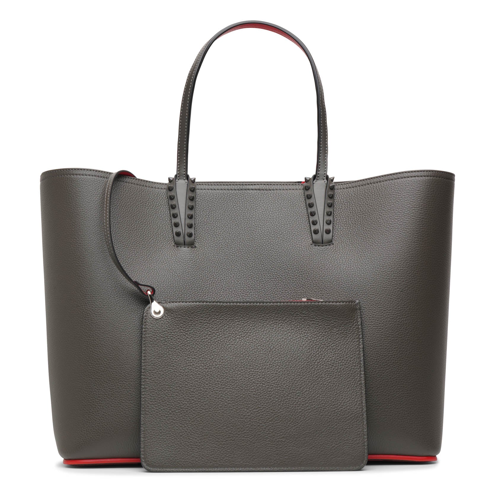 Cabata large dark grey leather tote bag - Image 3