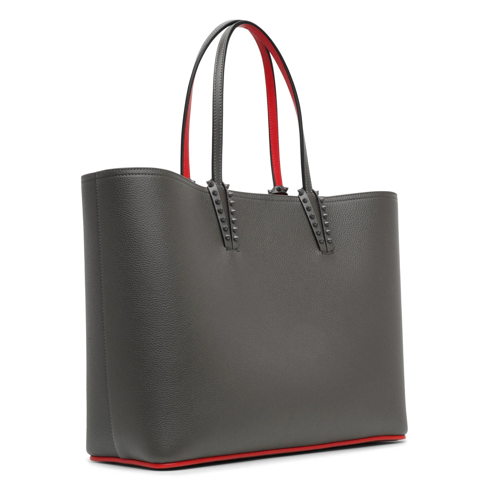 Cabata large dark grey leather tote bag - Image 4
