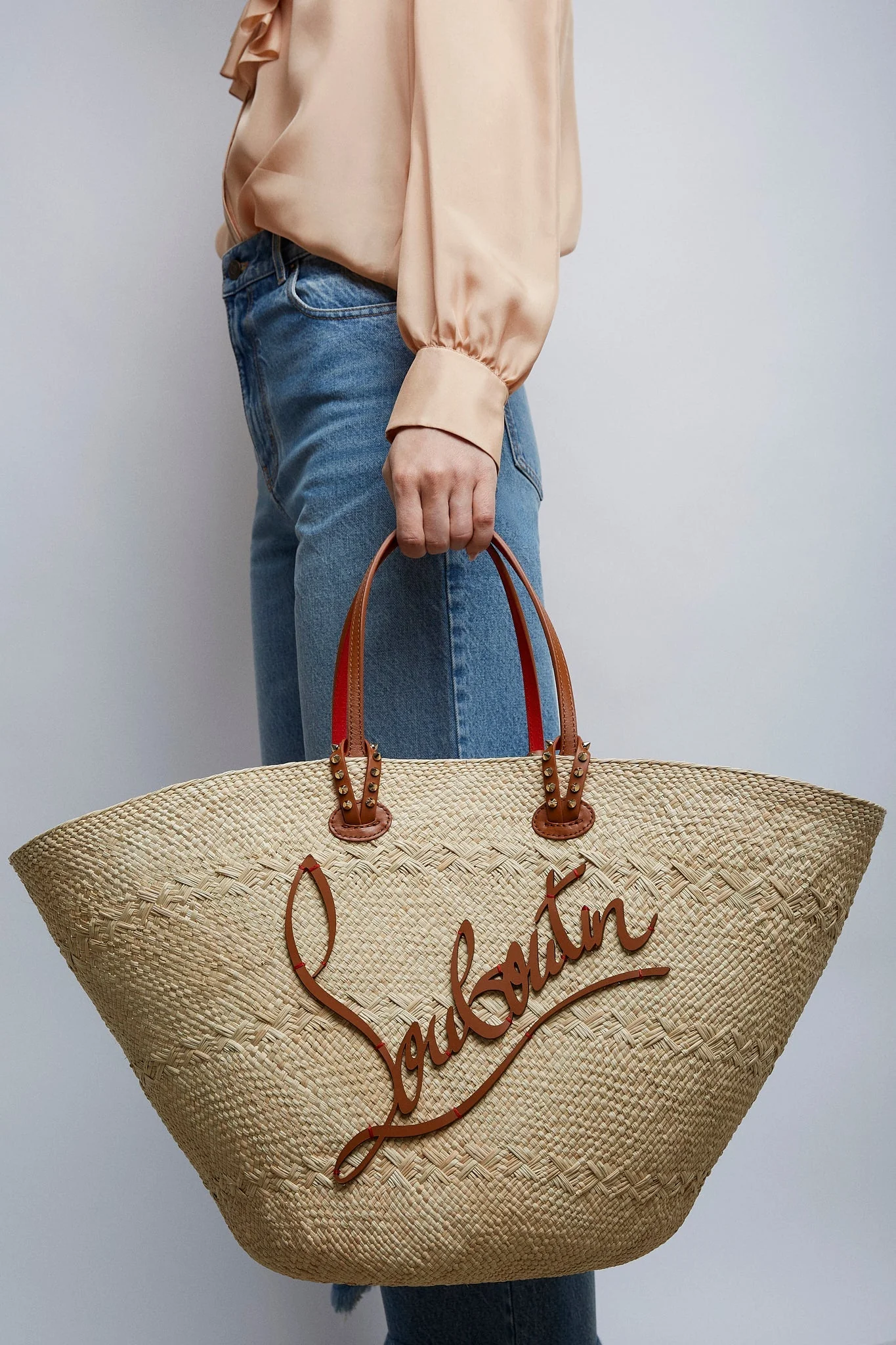 Cabata large raffia basket bag - Image 2