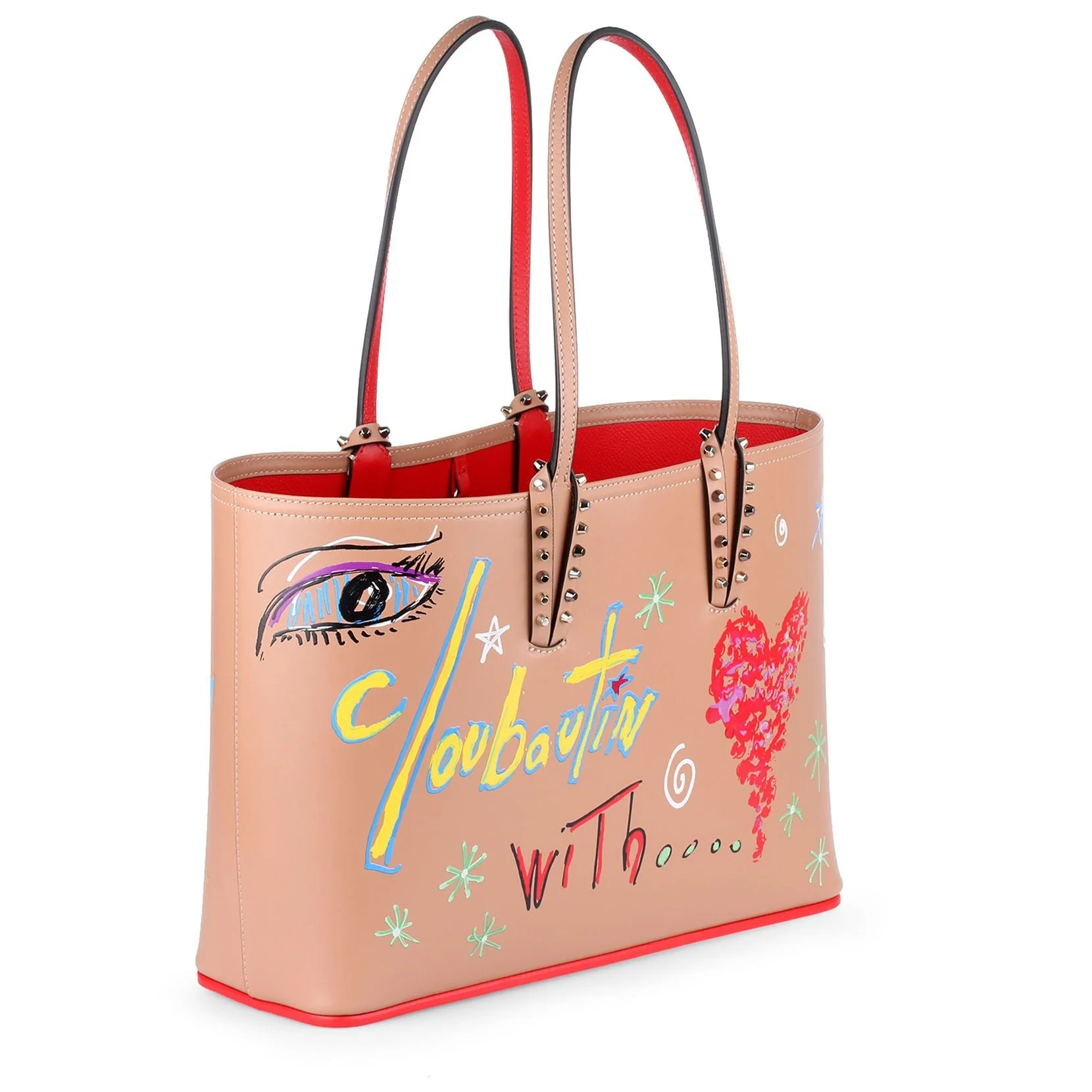 Cabata small beige loubitag bag - Image 2