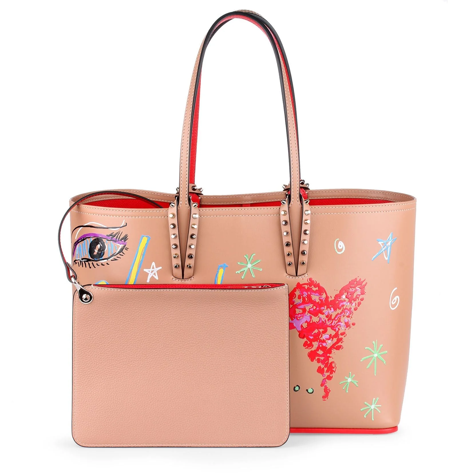 Cabata small beige loubitag bag - Image 4