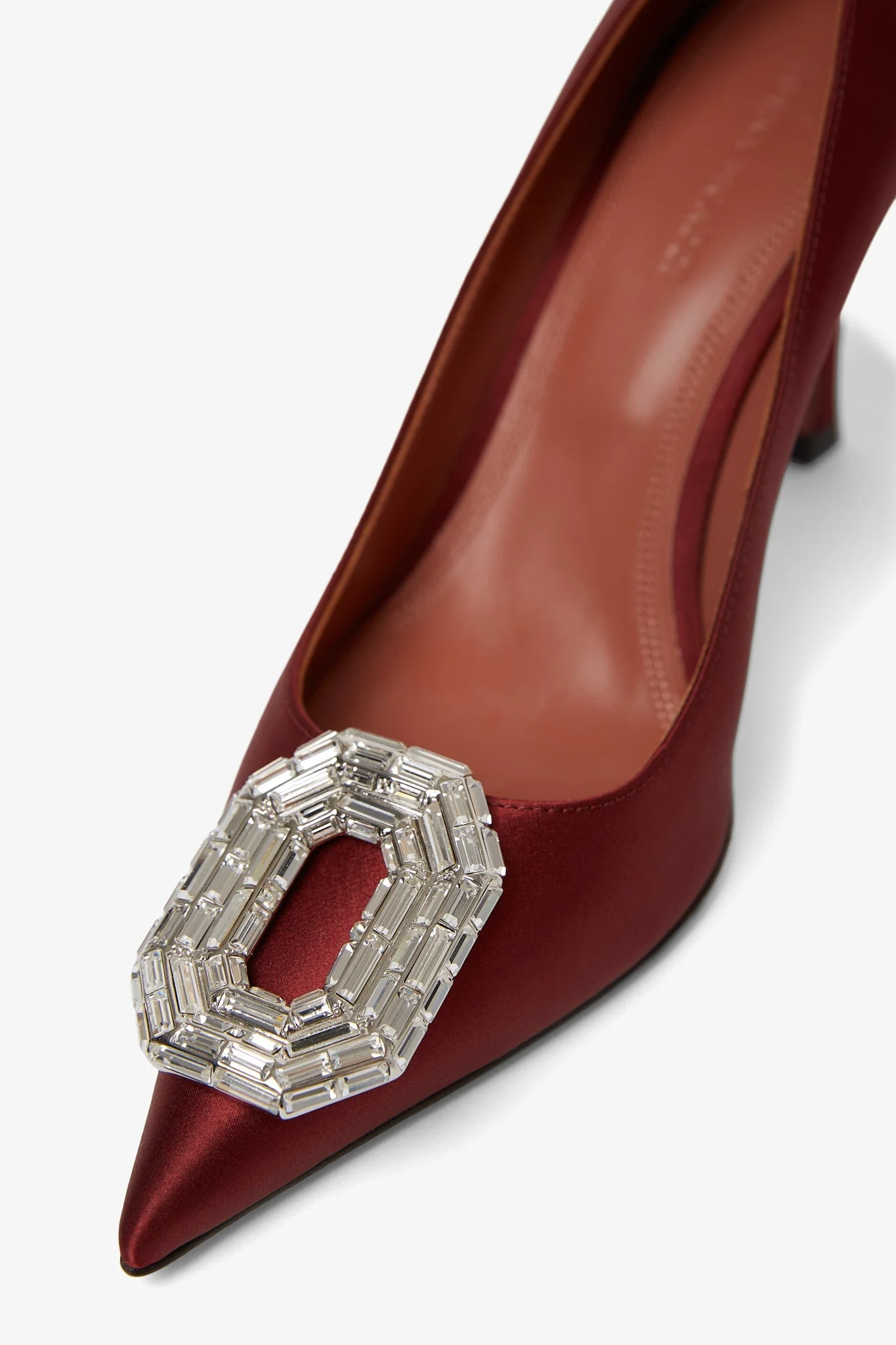 Camelia 90 red satin pumps - Image 4
