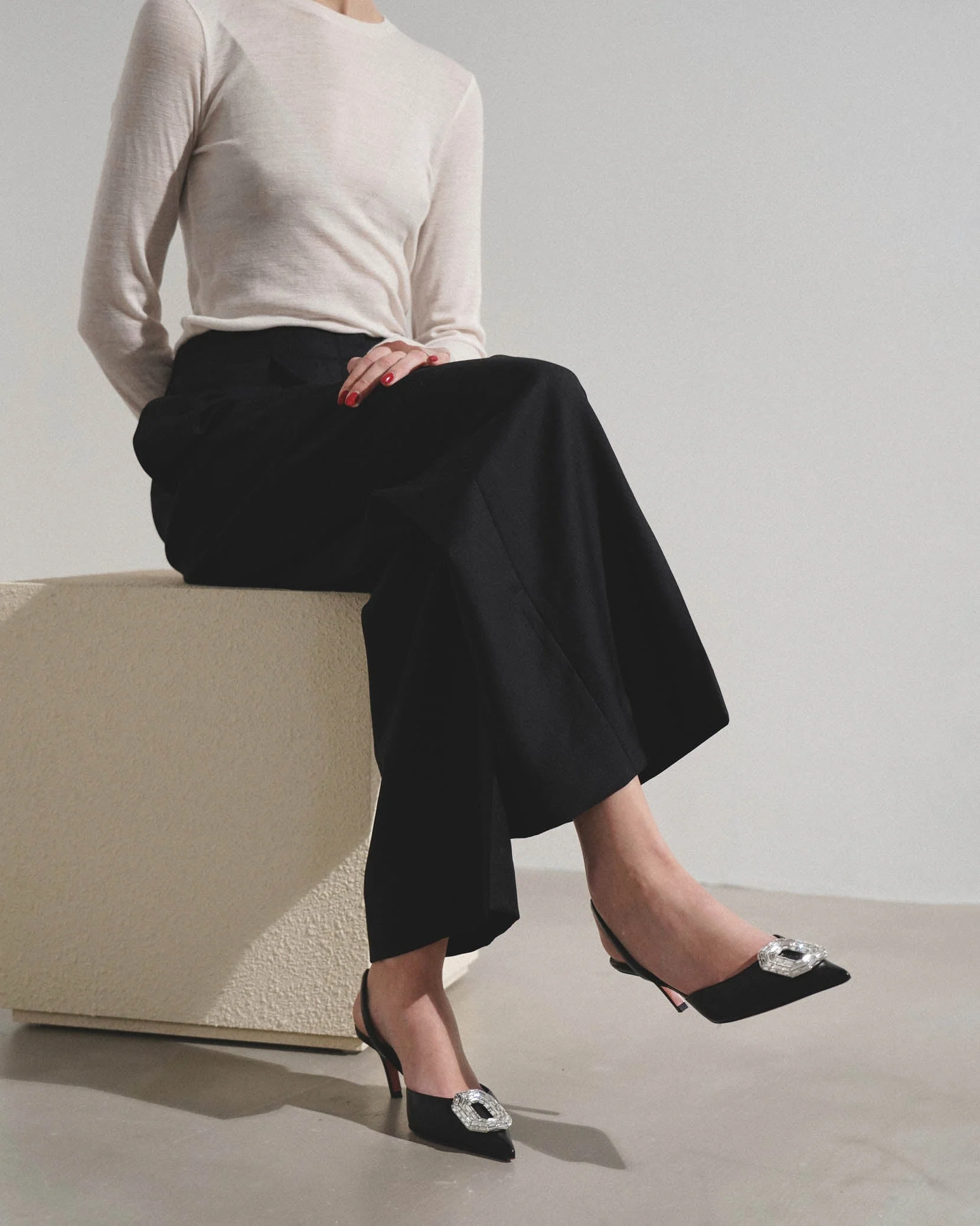 Camelia sling 60 black leather pumps - Image 2