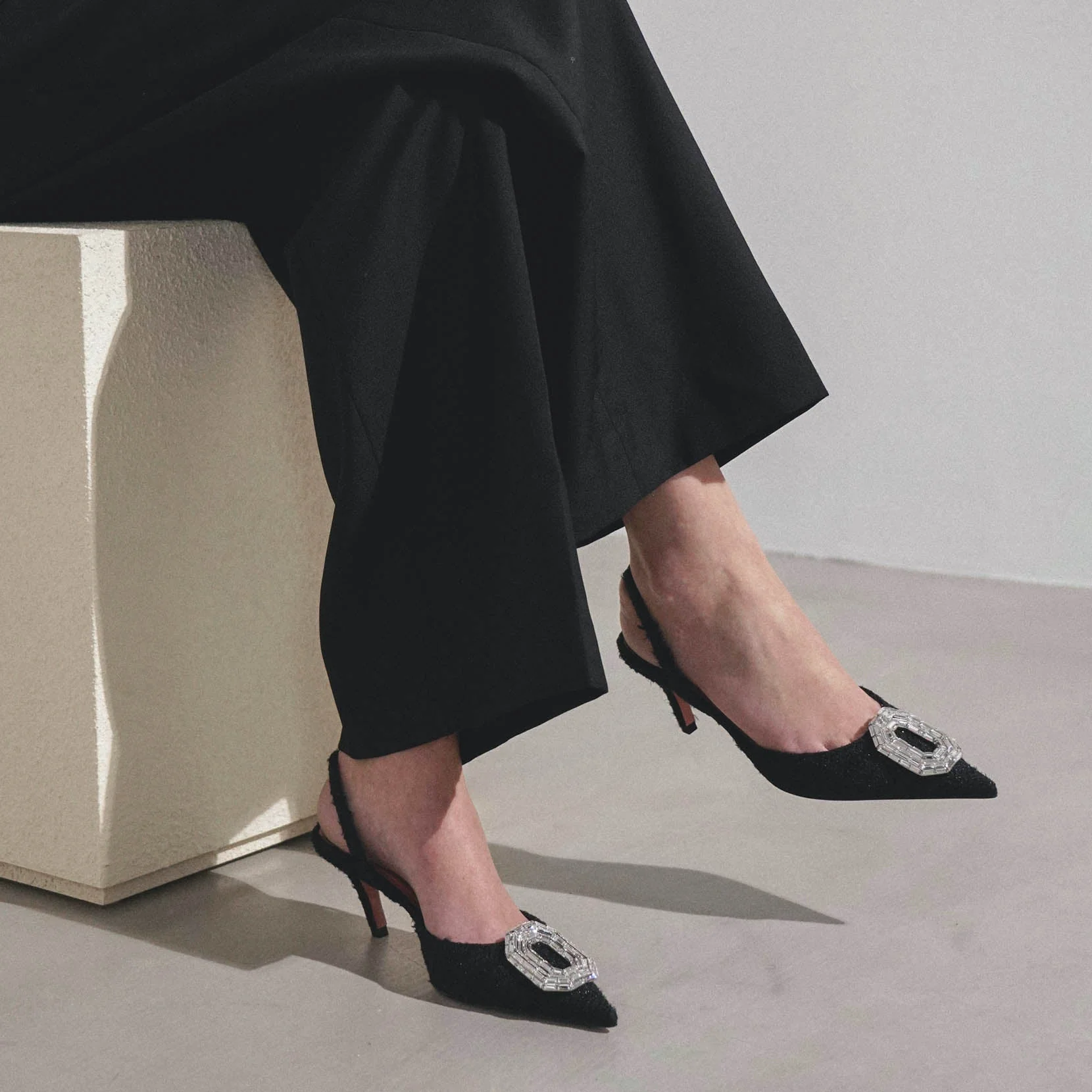 Camelia sling 60 black tweed pumps - Image 6