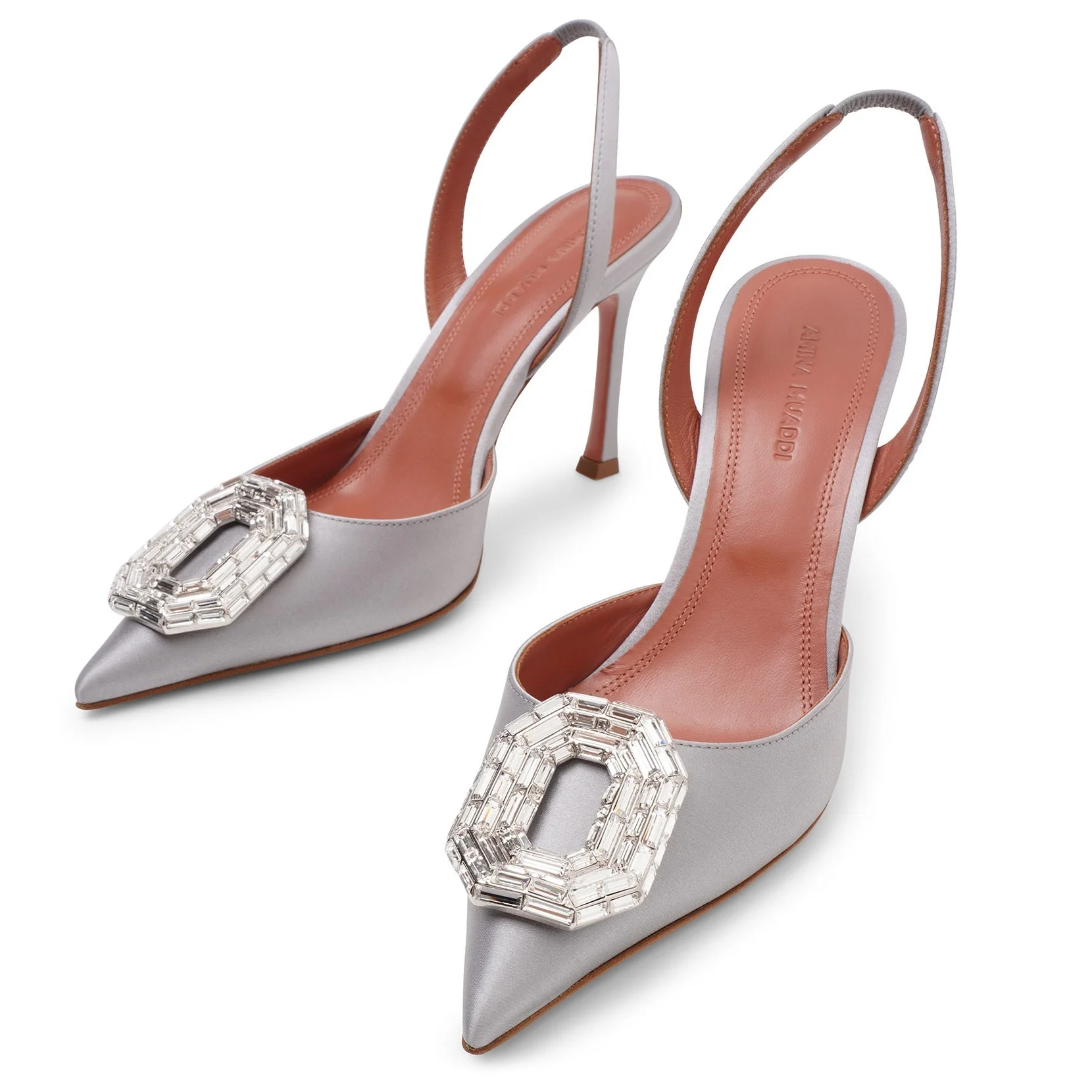 Camelia sling 90 silver satin pumps - Image 5