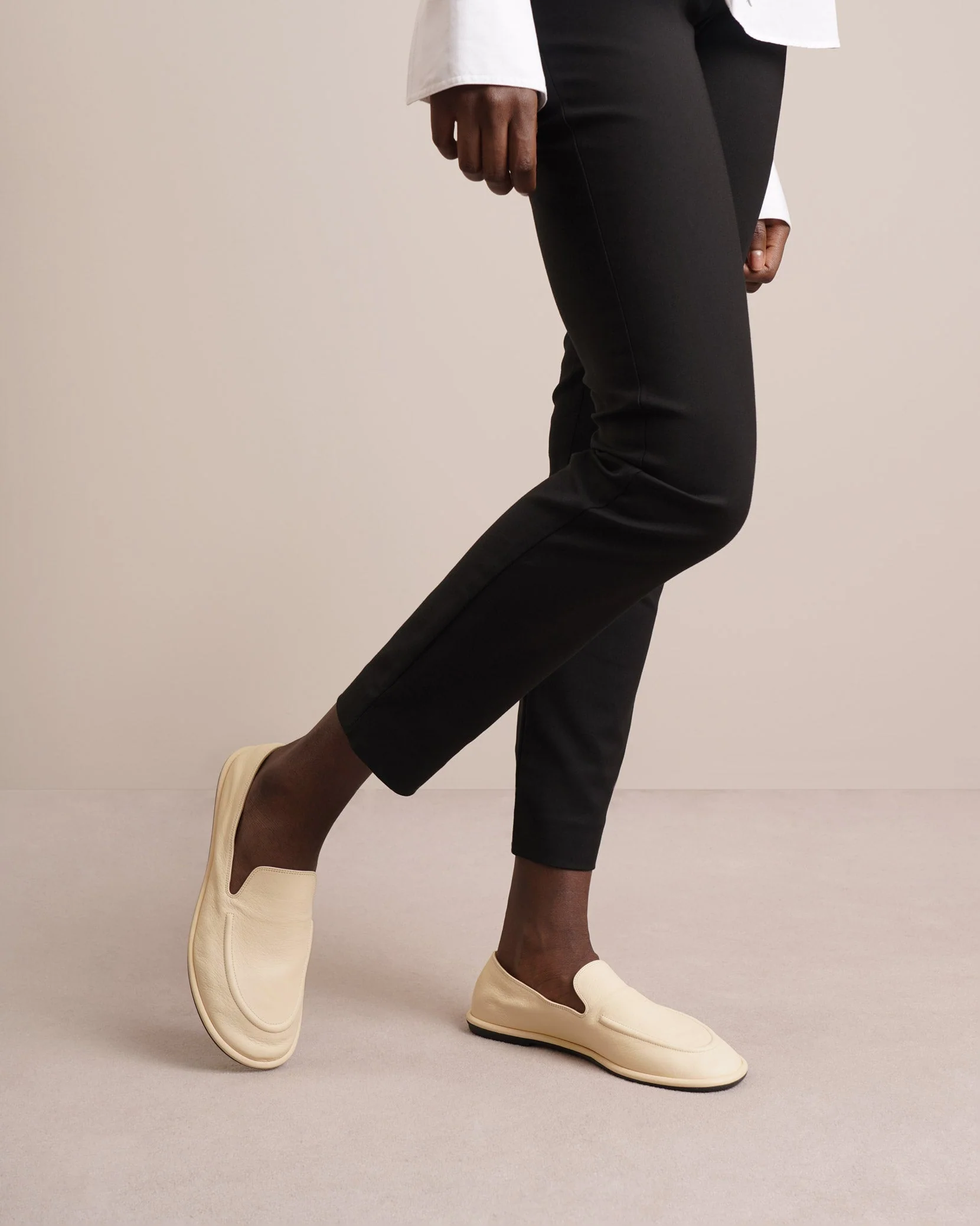 Canal bone white leather loafers - Image 2