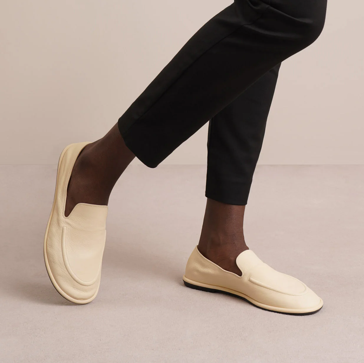 Canal bone white leather loafers - Image 6