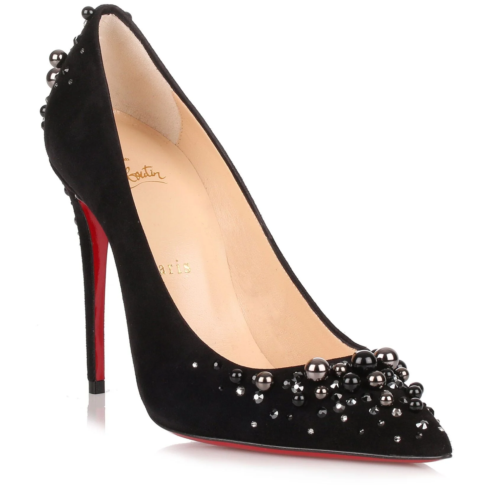 Candidate 100 black suede embellished pump - Image 2