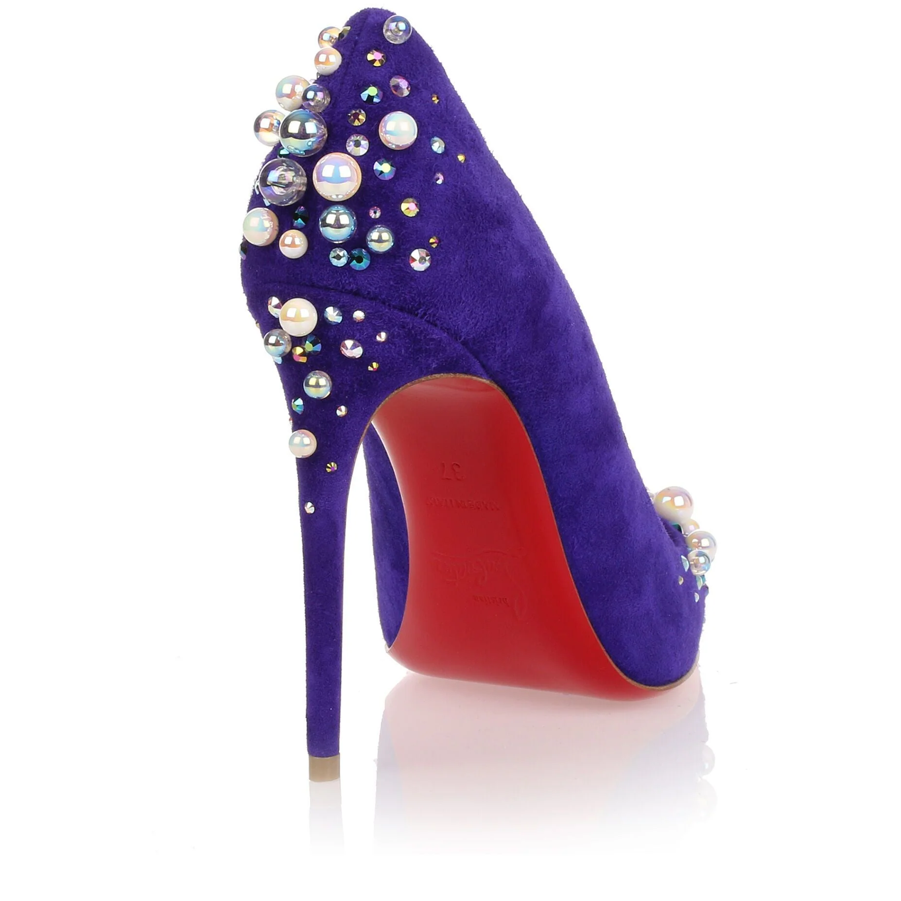 Candidate 100 purple suede embellished pump - Image 3