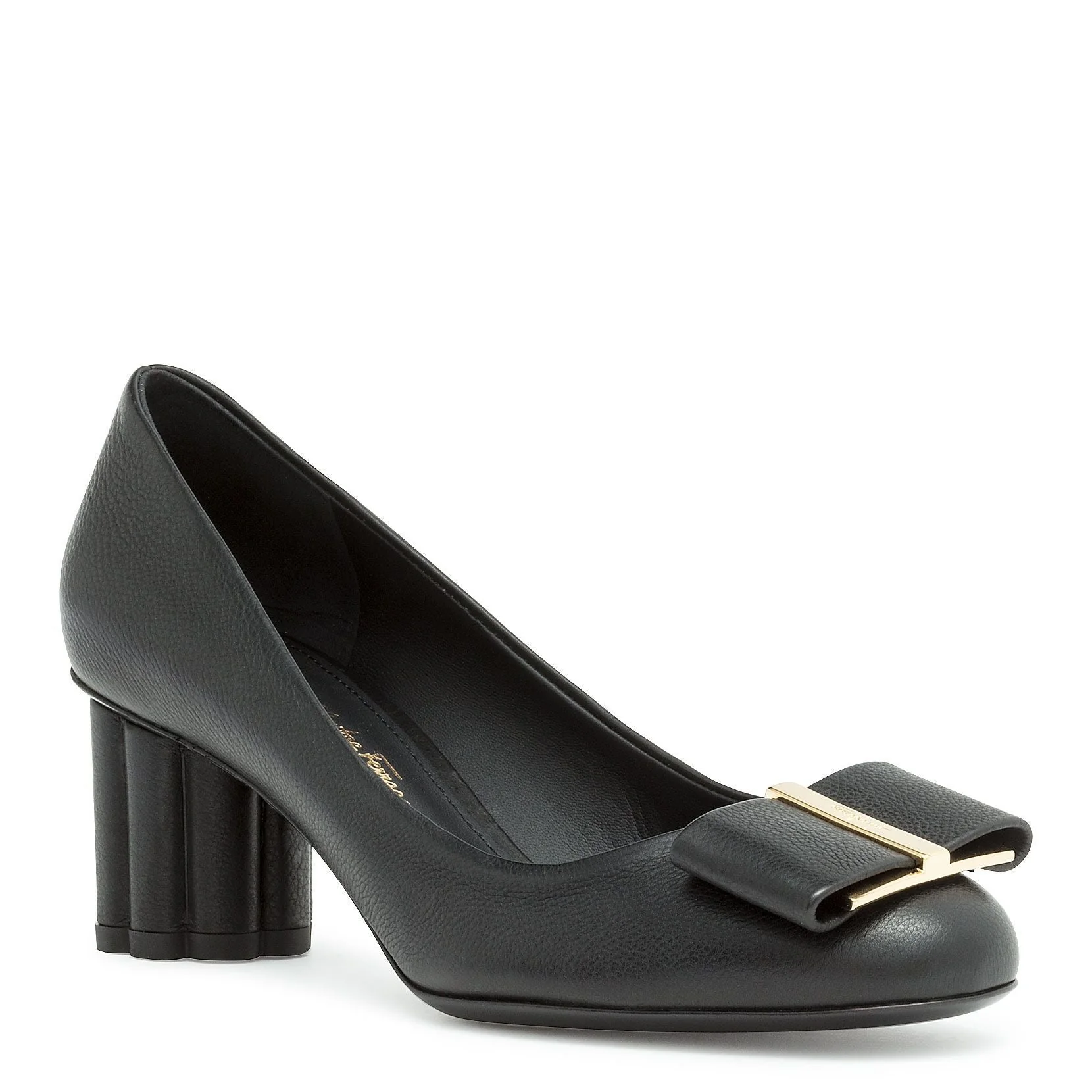 Capua 55 black calf flower heel pumps - Image 2