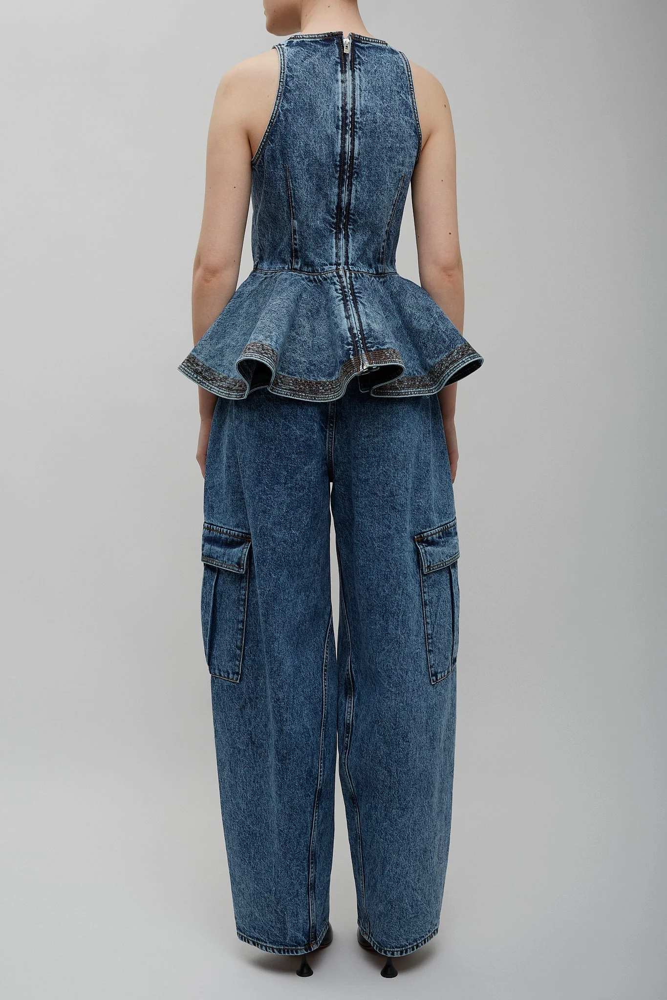 Cargo blue denim pants - Image 3