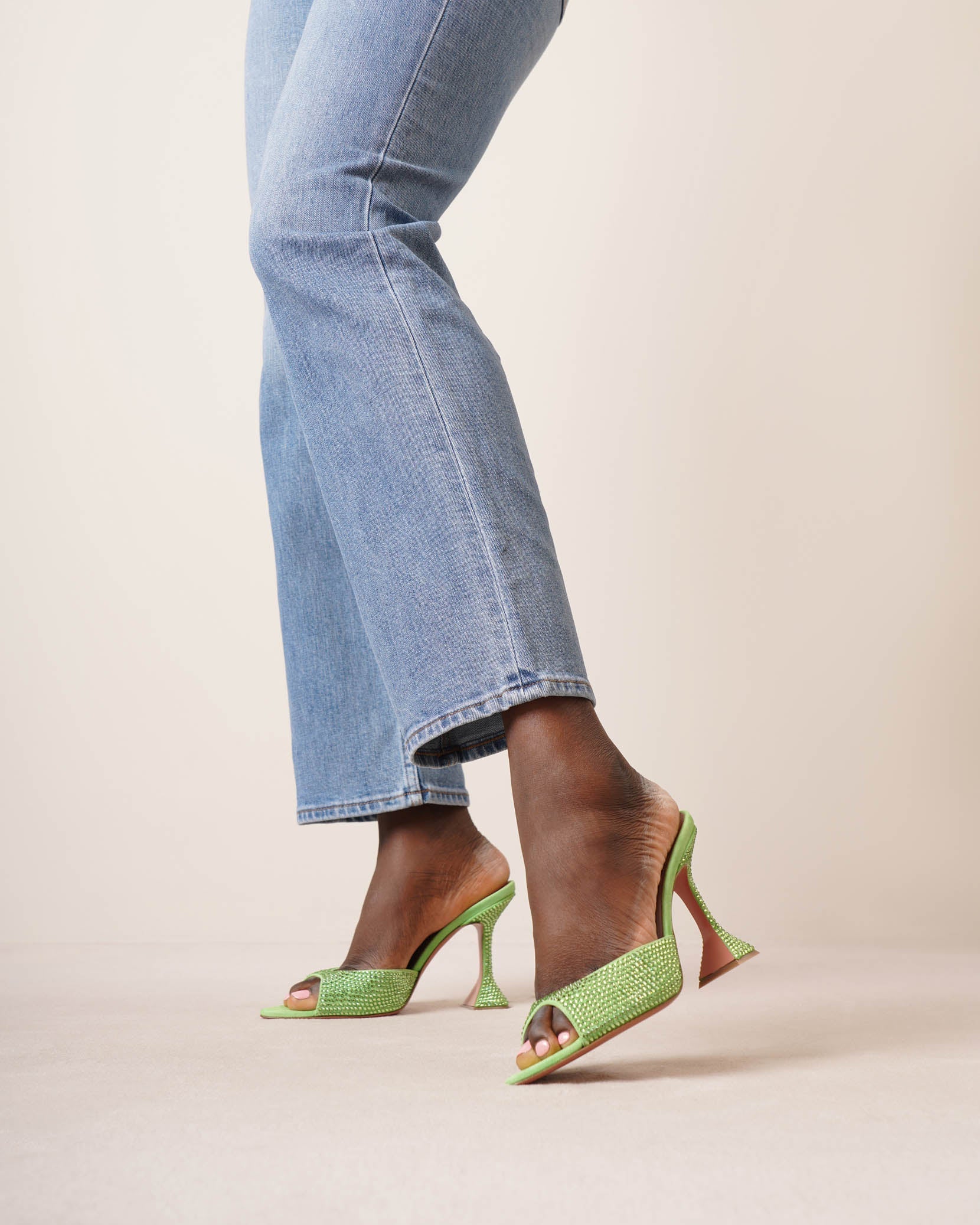 Caroline 95 green crystal mules - Image 2