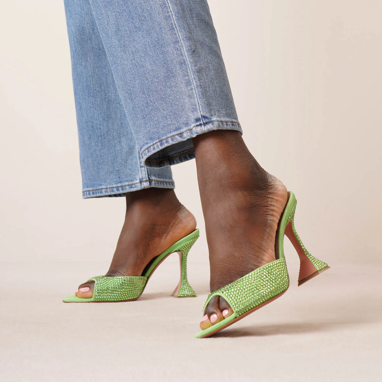 Caroline 95 green crystal mules - Image 6