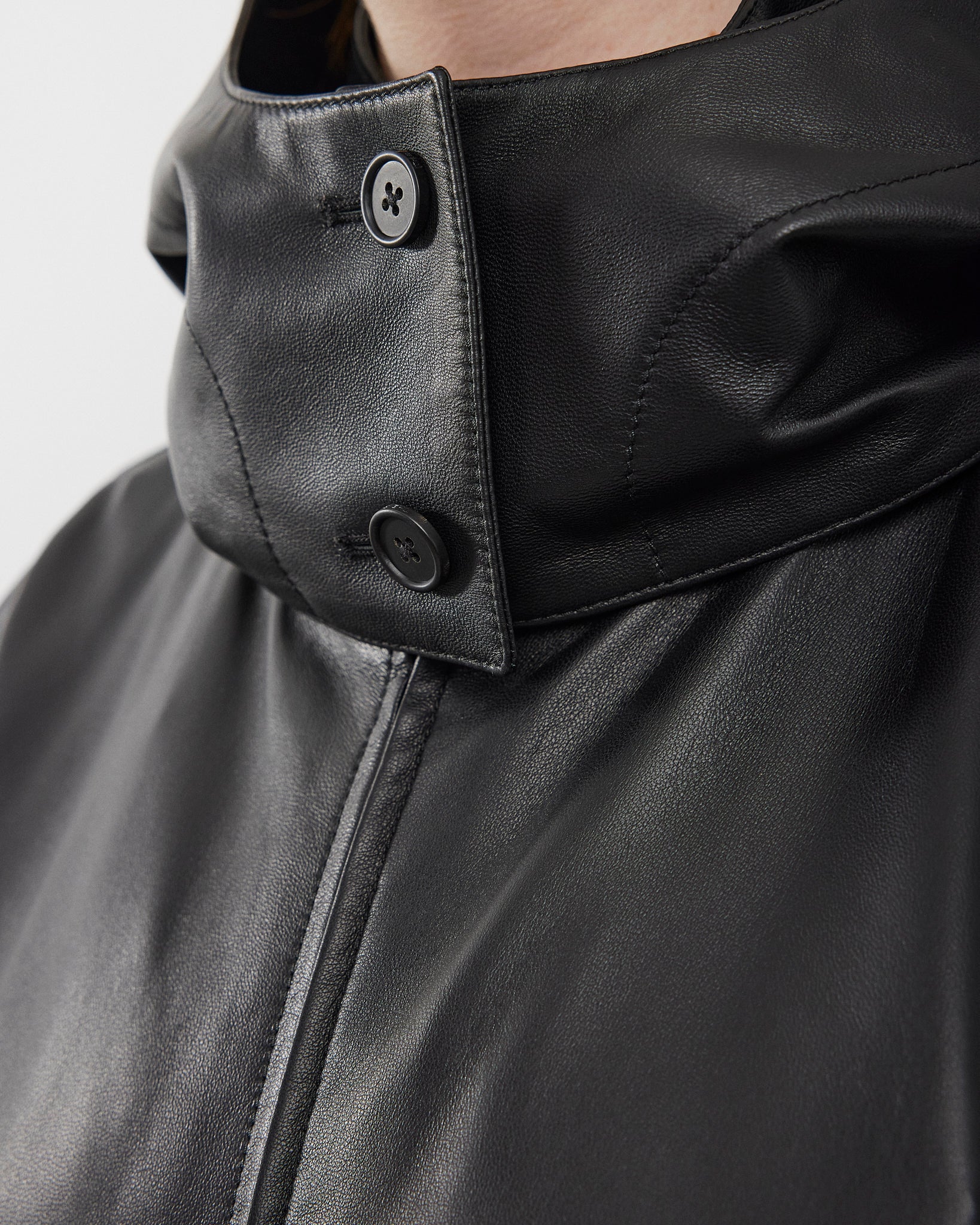 Cassandre black leather coat - Image 5