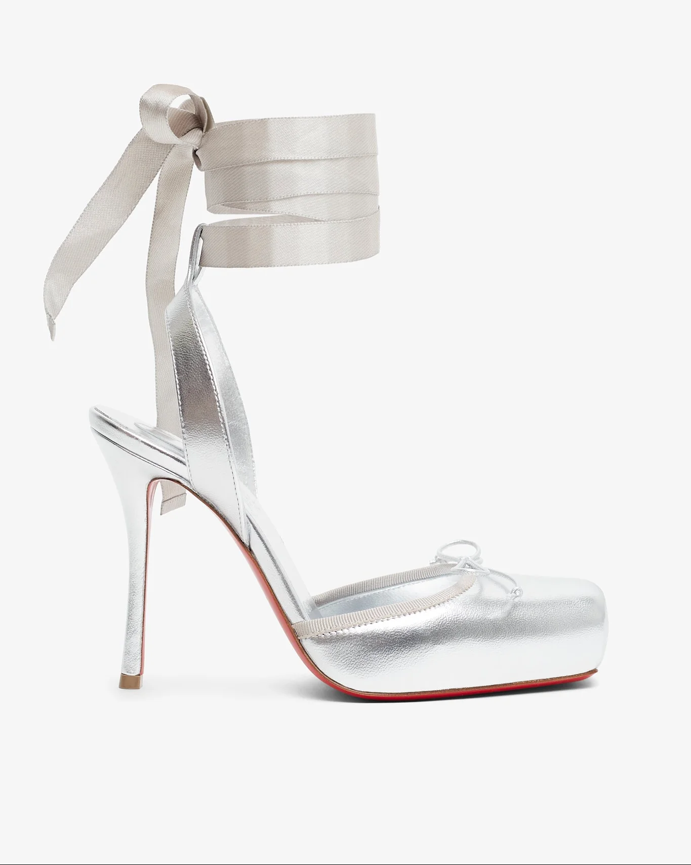 Cassia Lace Up 100 Silver Pumps