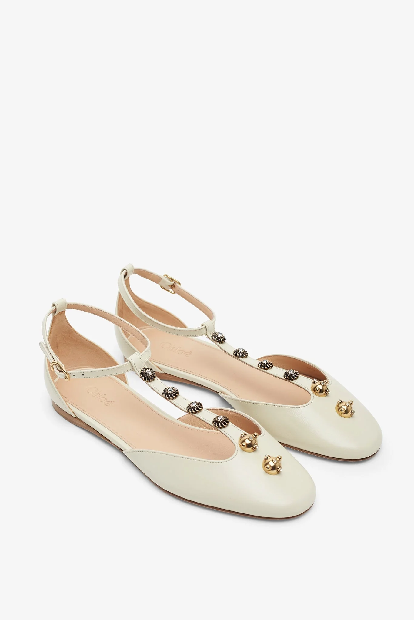 Celeste eggshell leather ballerinas - Image 4