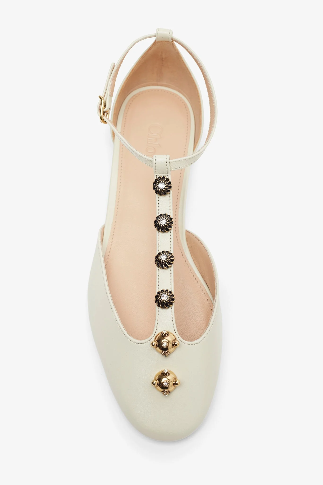 Celeste eggshell leather ballerinas - Image 5